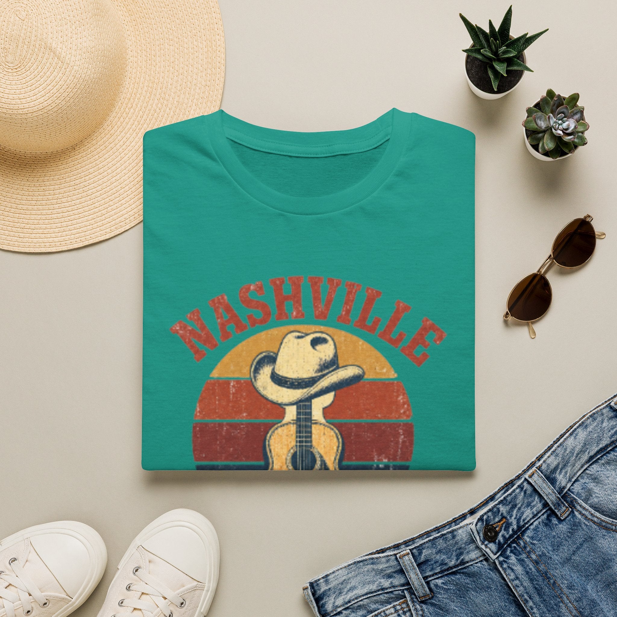 Nashville Music City Guitar Tee