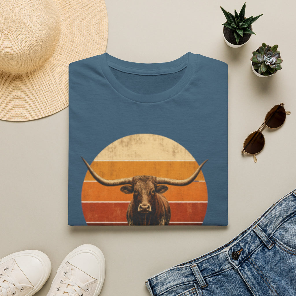 Longhorn Bull Retro Sunset T-Shirt
