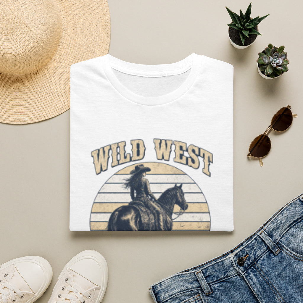 Wild West T-Shirt — Vintage Cowboy 'She Rode' Graphic
