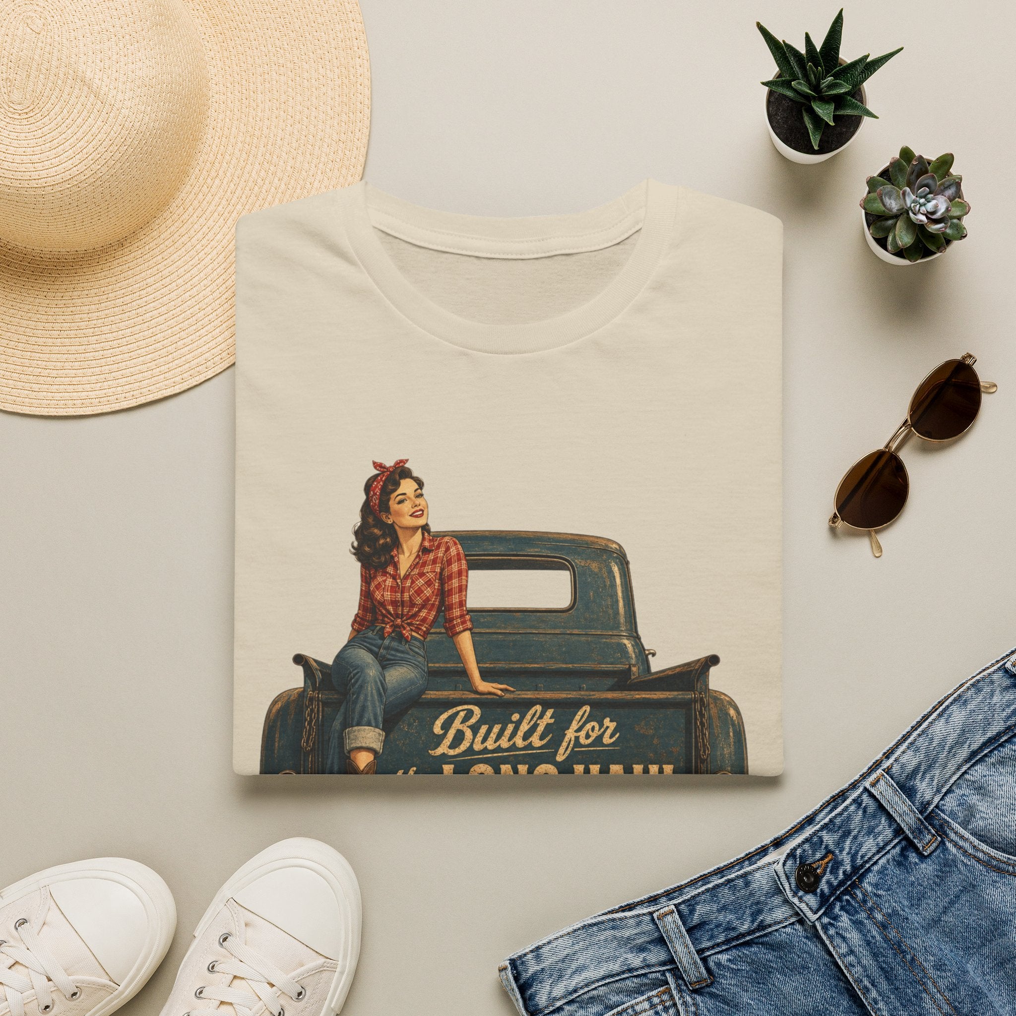 Built for the Long Haul T-Shirt — Vintage Truck & Rosie Roadtrip Tee