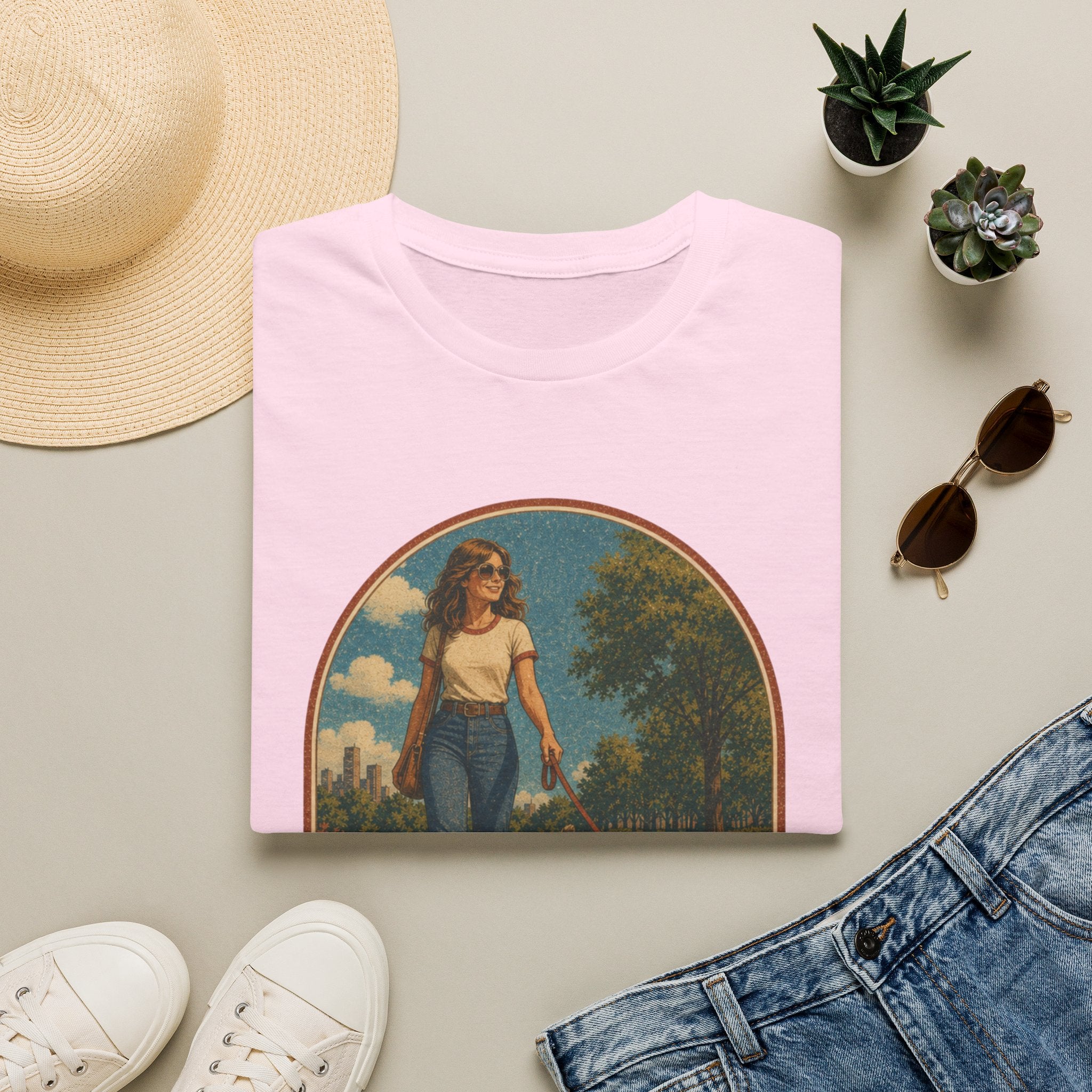 Retro 'Cat Mom' T-Shirt — Vintage Woman & Cat Graphic