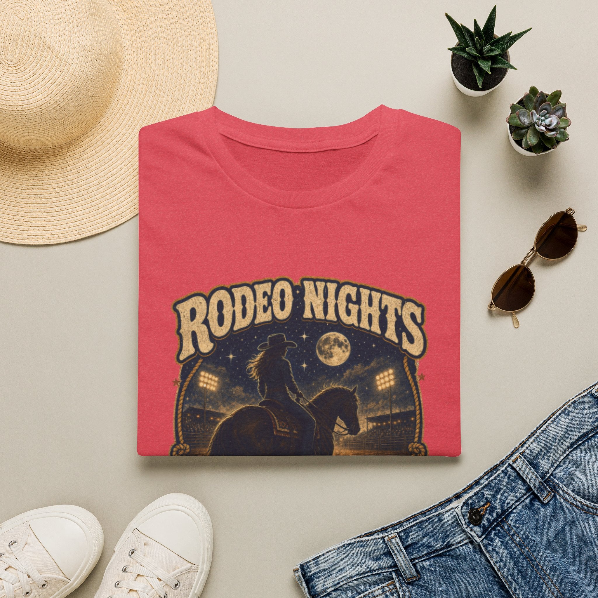 Rodeo Nights T‑Shirt — Wild Hearts Never Quit Western Graphic Tee