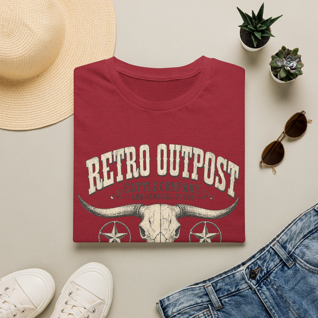 Retro Outpost T-Shirt — Vintage Cattle Company Skull Design