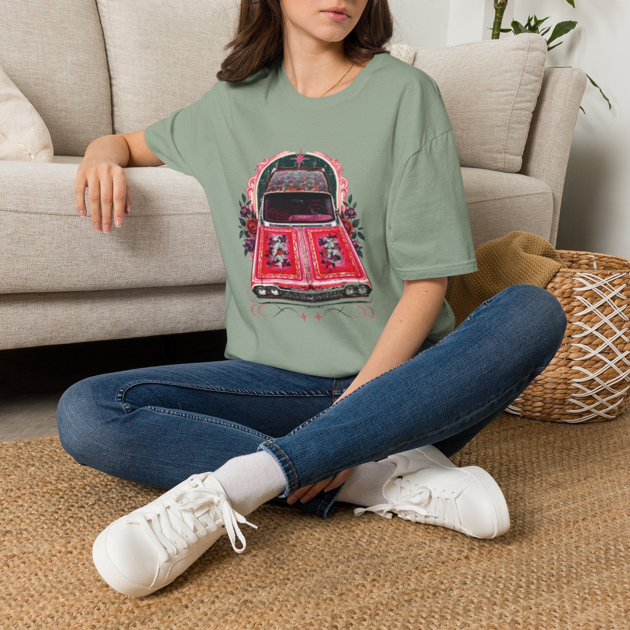 Vintage Floral Beetle T‑Shirt — Retro Flower Car Graphic Tee