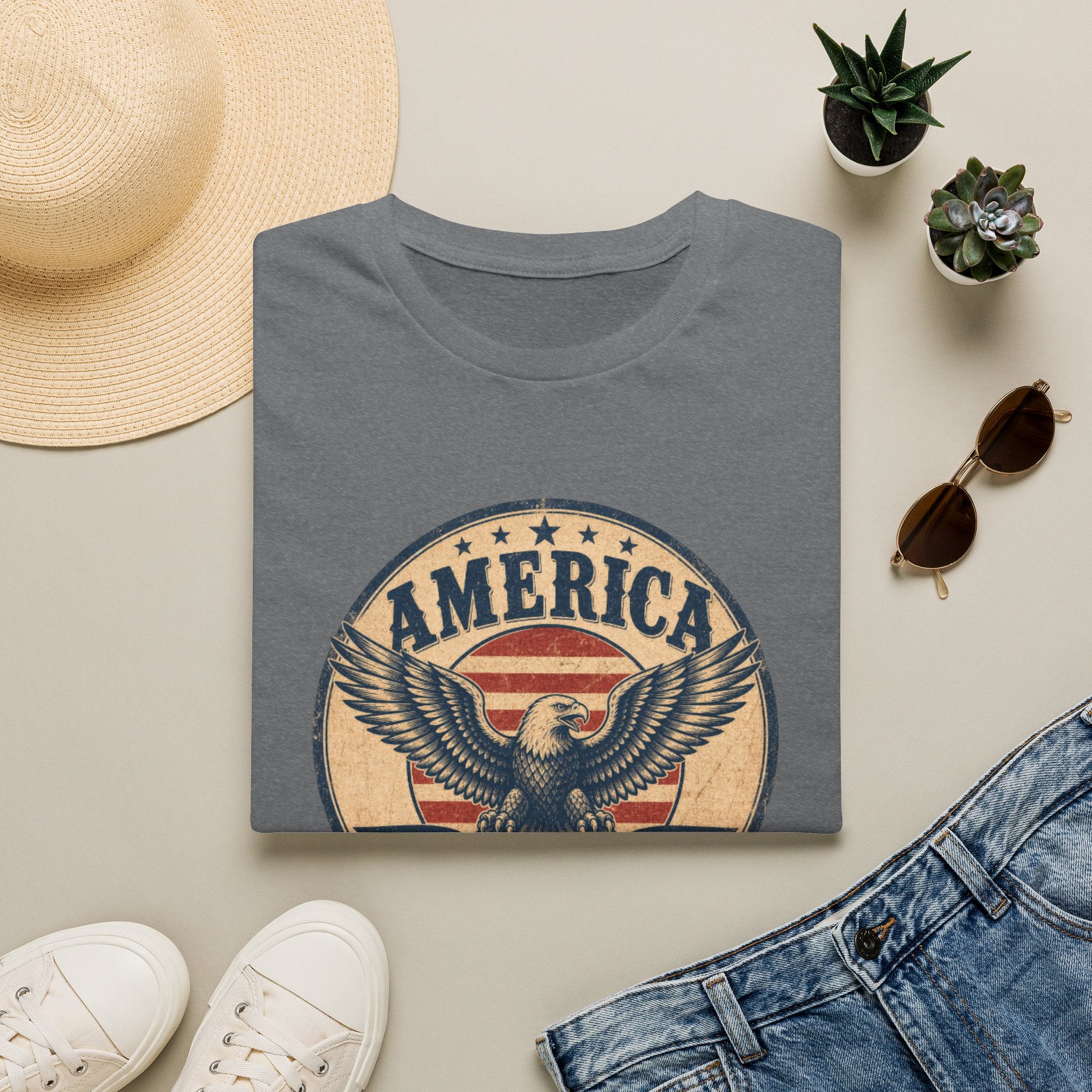America 1776 Eagle T-Shirt — Vintage Patriotic Graphic Tee