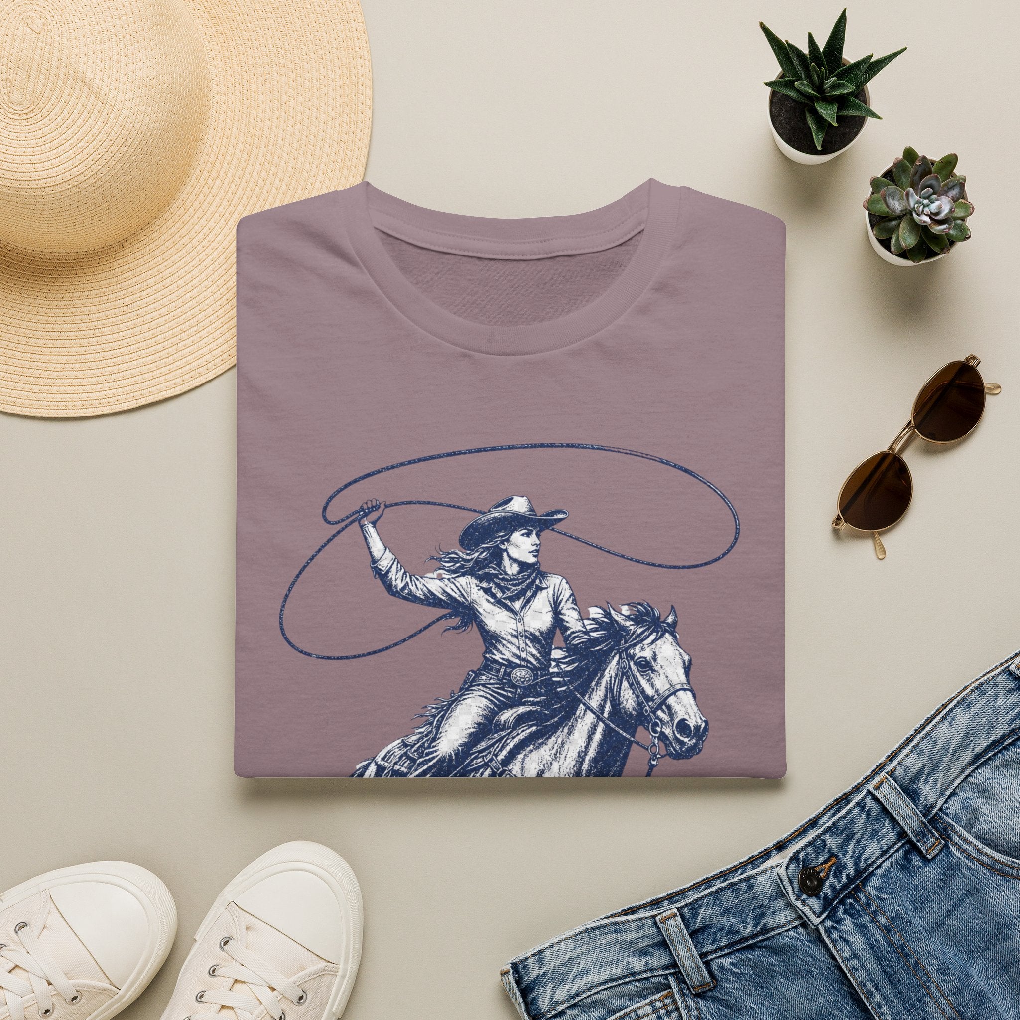 Cowgirl Lasso Tee — Western Horse Riding Graphic T-Shirt