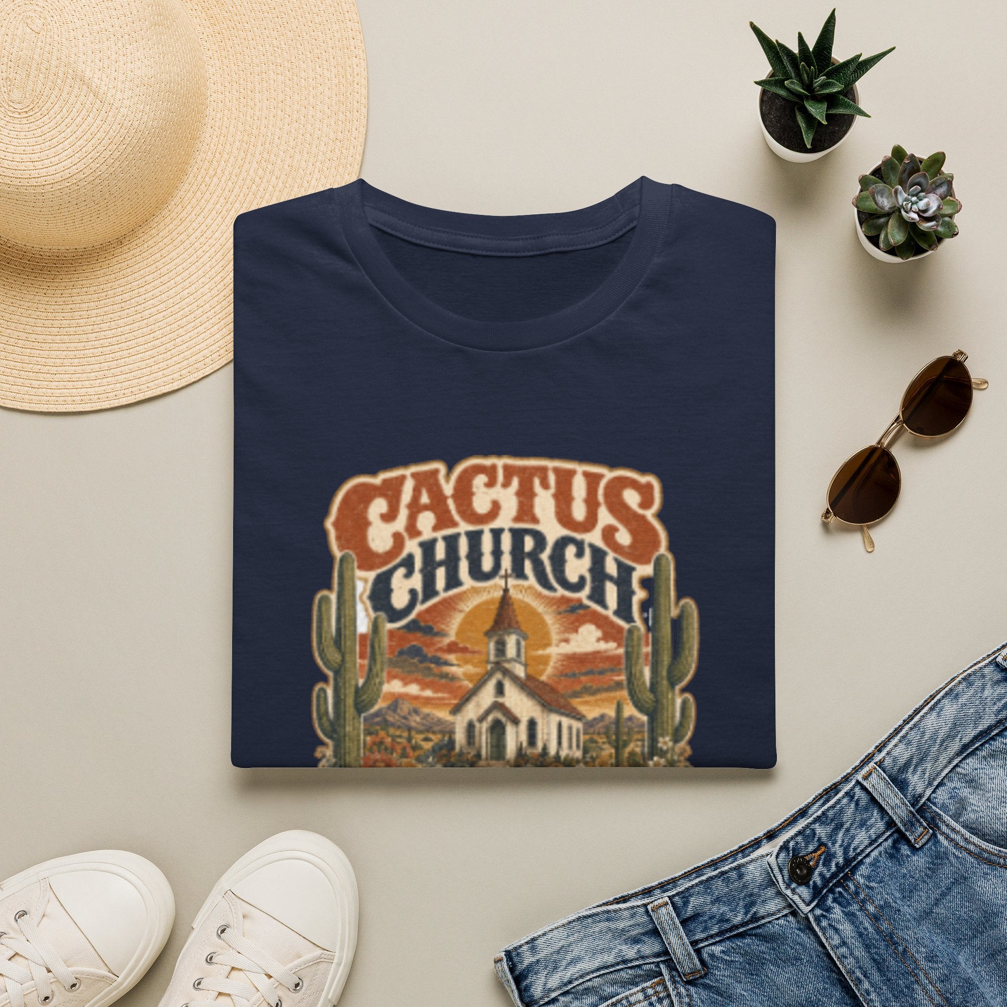 Cactus Church T-Shirt — Desert Vintage Faith Graphic Tee