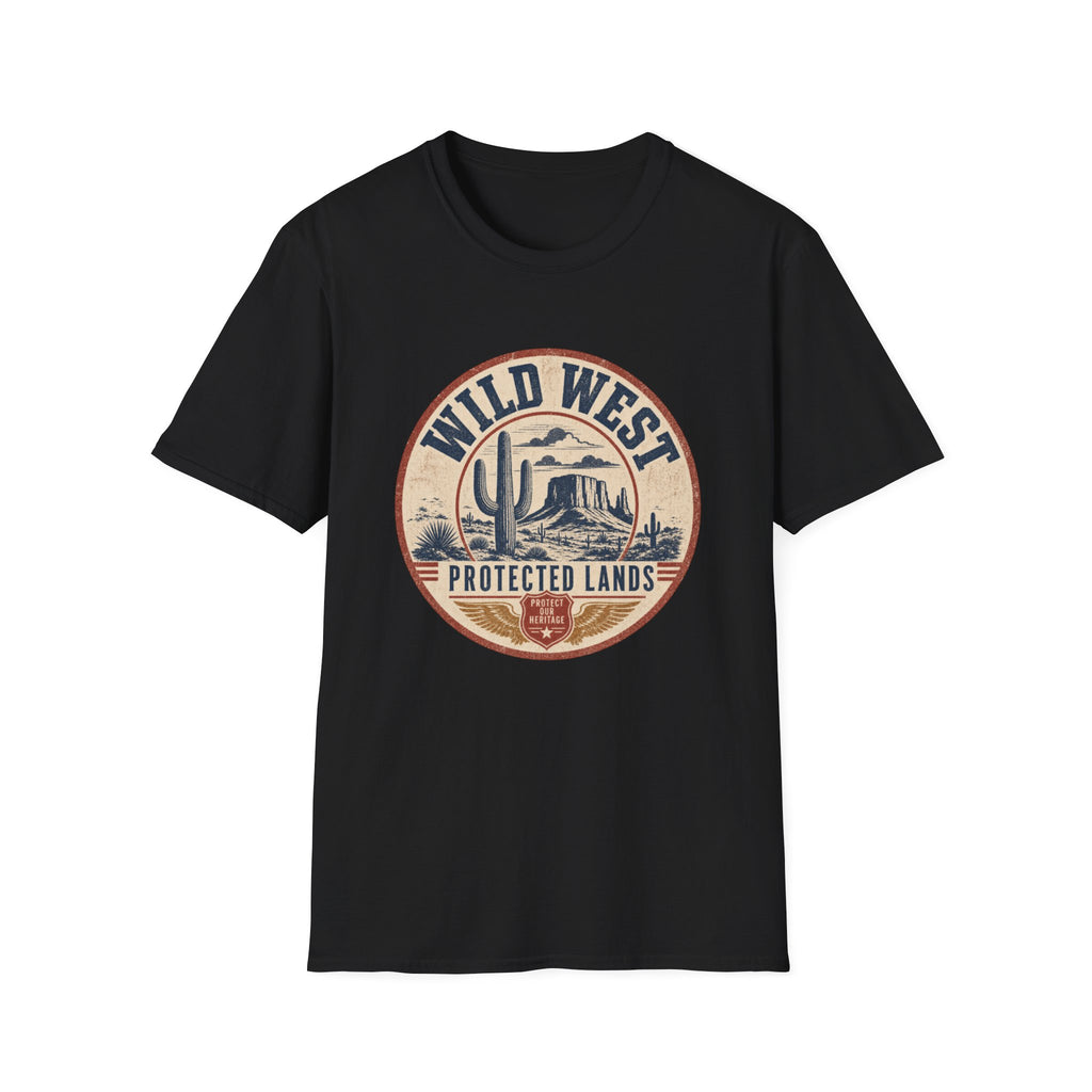 Wild West Vintage T-Shirt — "Wild West Protected Lands" Desert Cactus Graphic