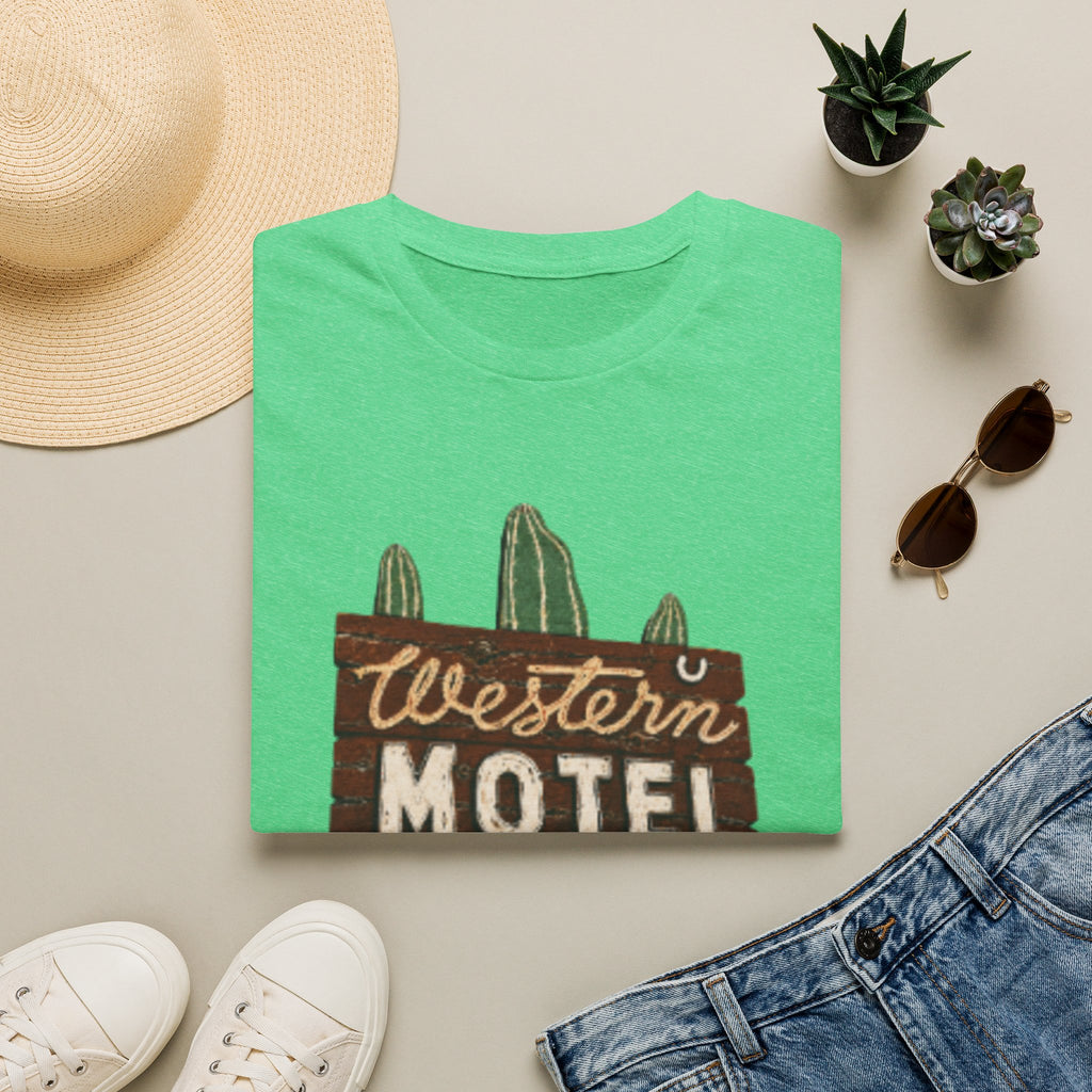 Western Motel Vintage Sign T-Shirt — Desert Cactus Roadtrip Tee