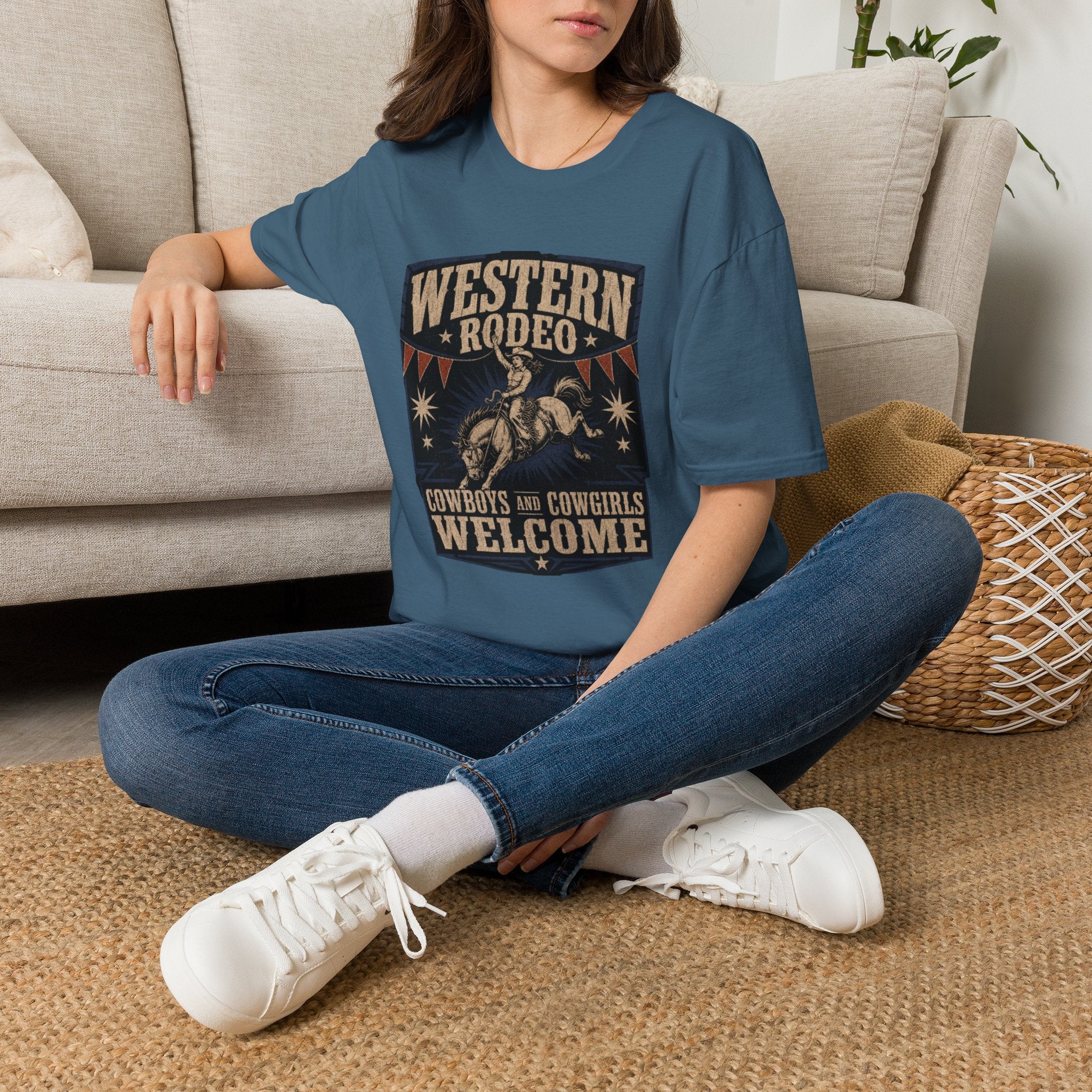 Western Rodeo T-Shirt — Cowboys & Cowgirls Welcome Vintage Graphic
