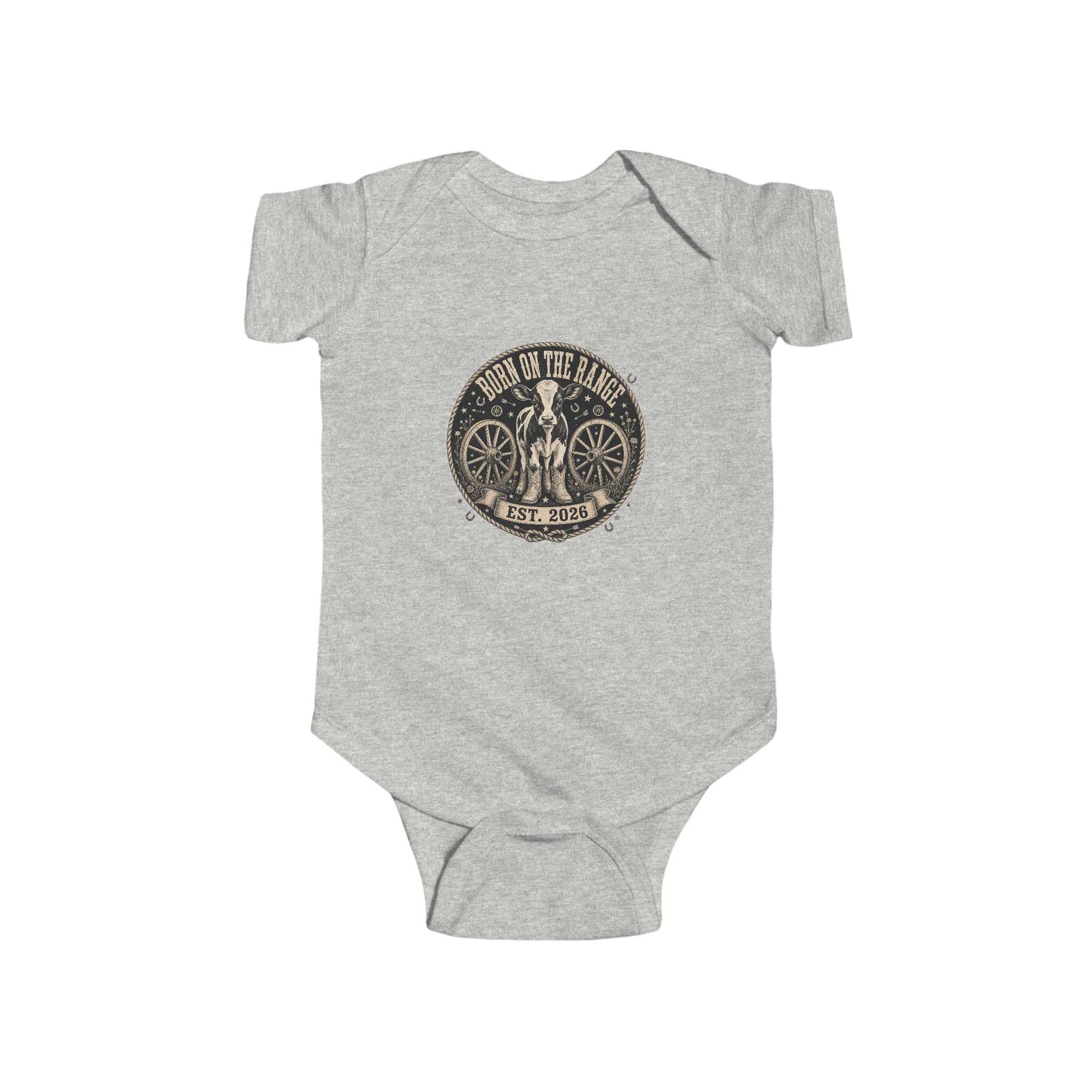 Infant Bodysuit - "Born to Roll" Vintage Bicycle Logo Baby Onesie