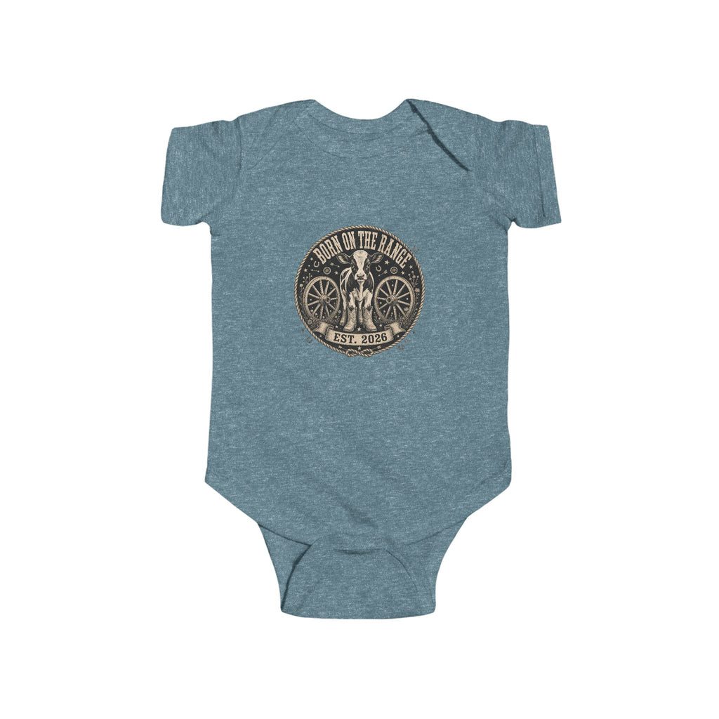 Infant Bodysuit - "Born to Roll" Vintage Bicycle Logo Baby Onesie