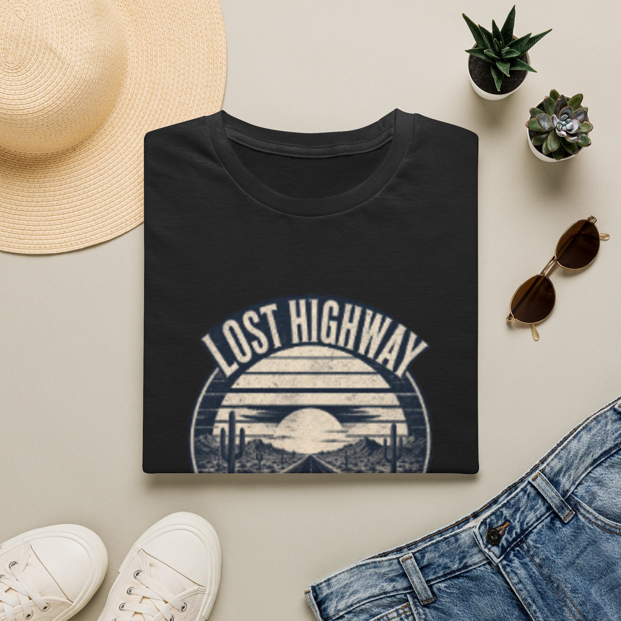 Lost Highway T-Shirt — Vintage Road Trip Sunset Graphic Tee