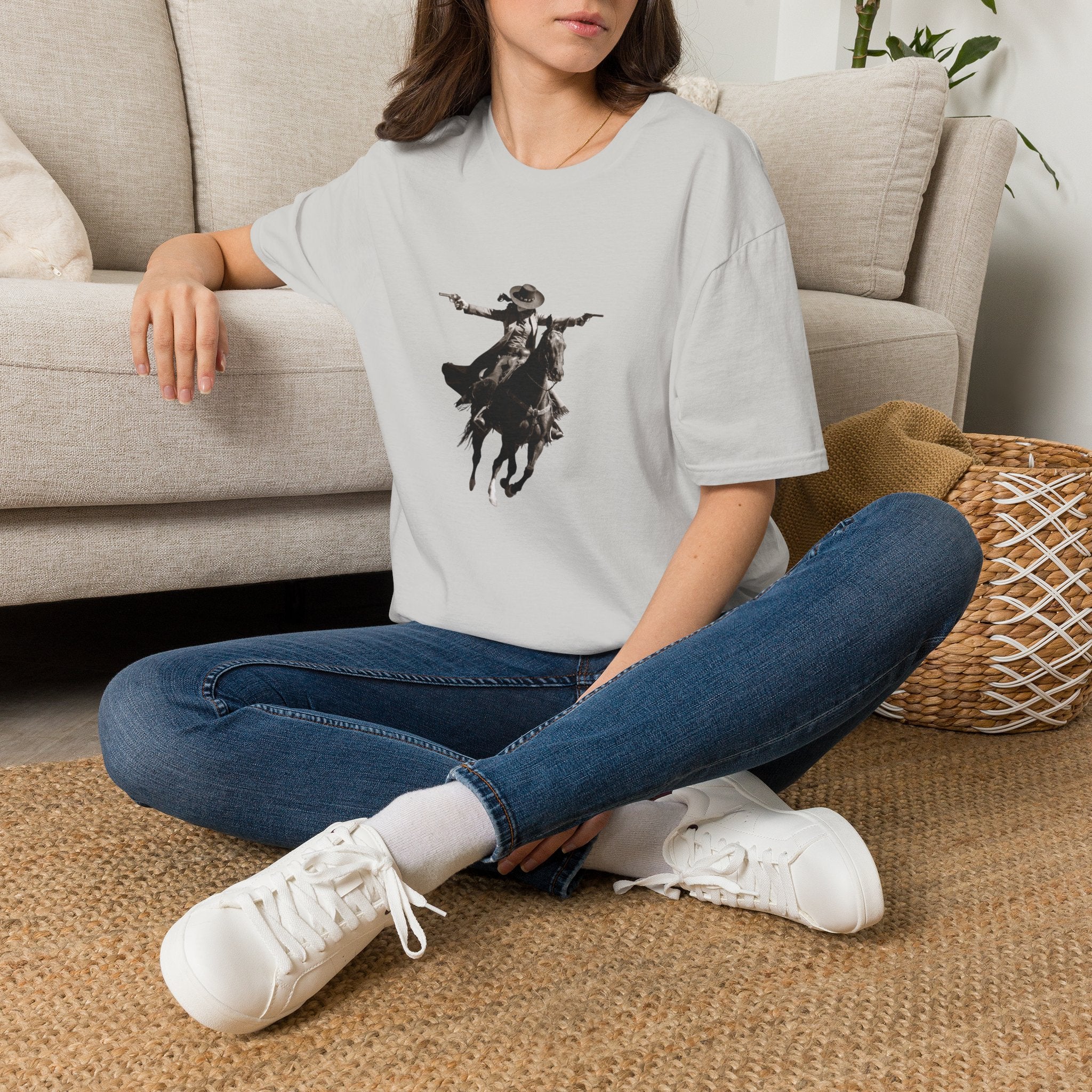 Cowgirl Rider T‑Shirt — Vintage Western Rodeo Print