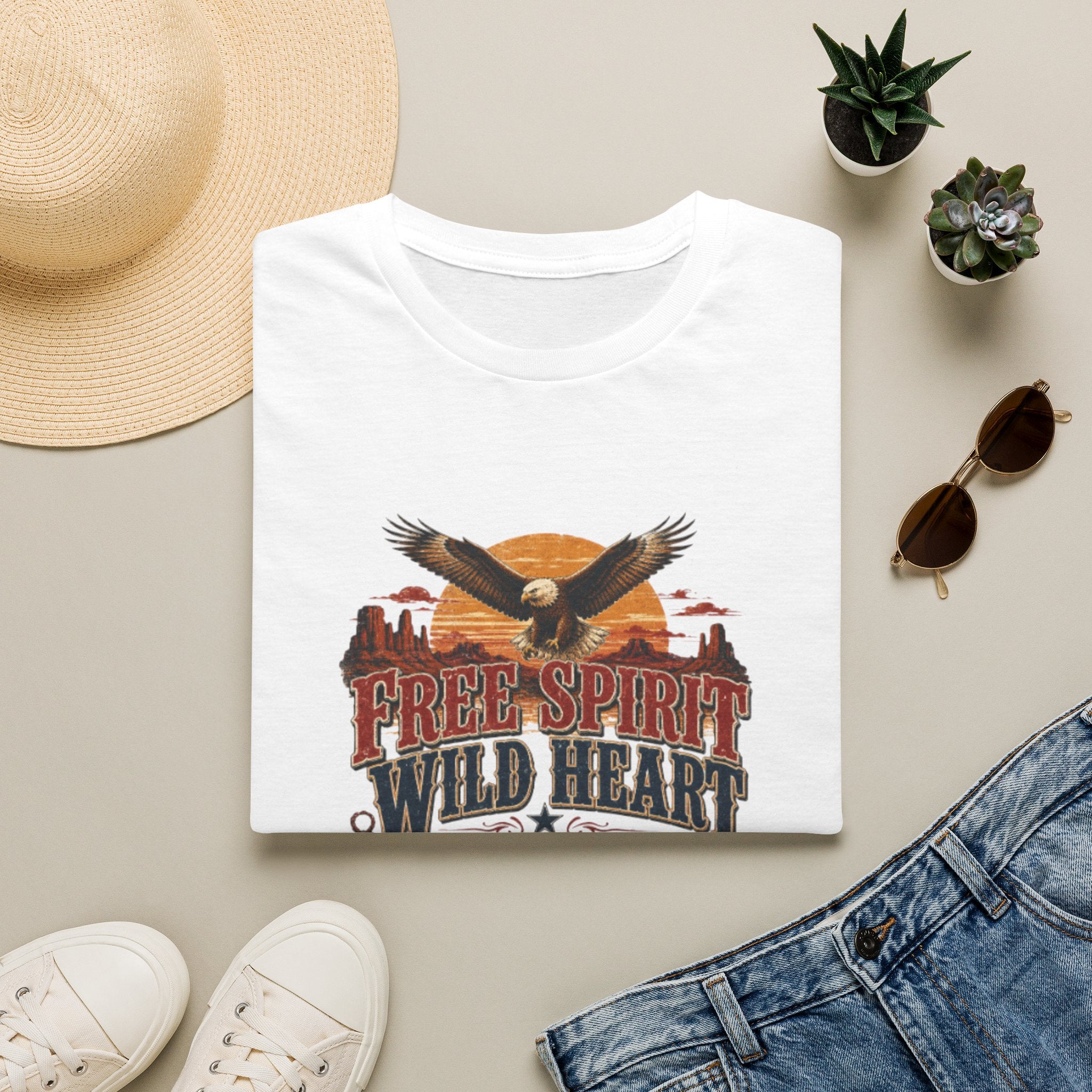 T-Shirt — Free Spirit Wild Heart Eagle Graphic (American Soul)