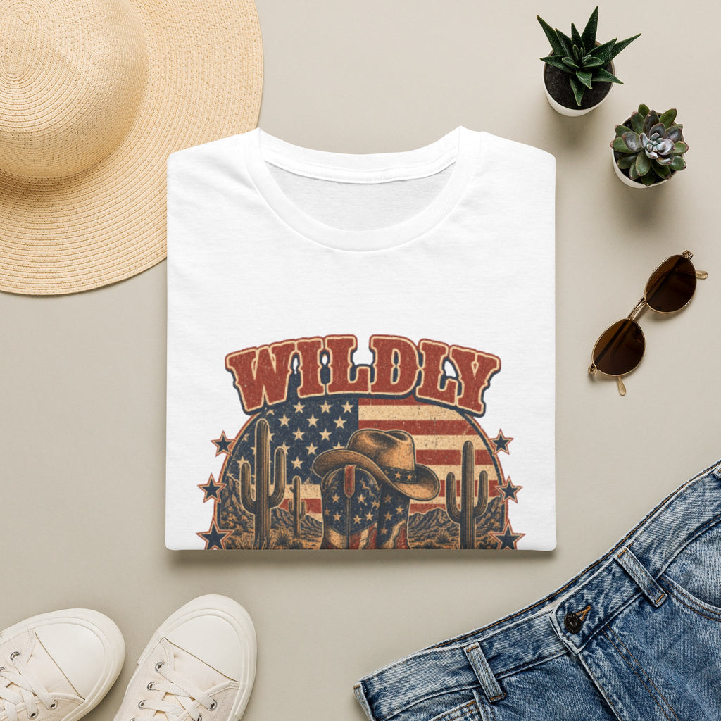 Wildly American T-Shirt — Vintage Cowboy Flag Graphic