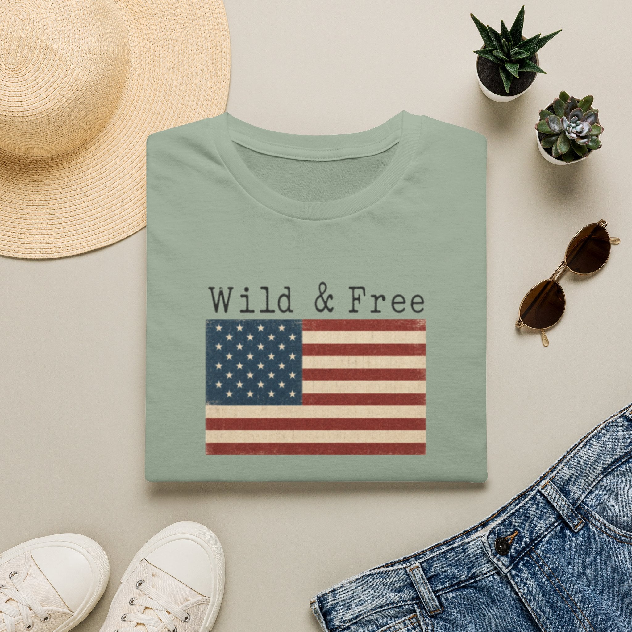 Wild & Free American Flag T-Shirt