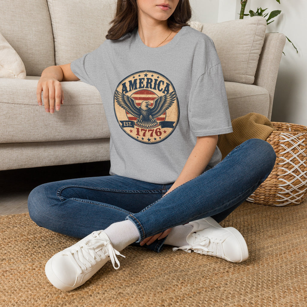 America 1776 Eagle T-Shirt — Vintage Patriotic Graphic Tee