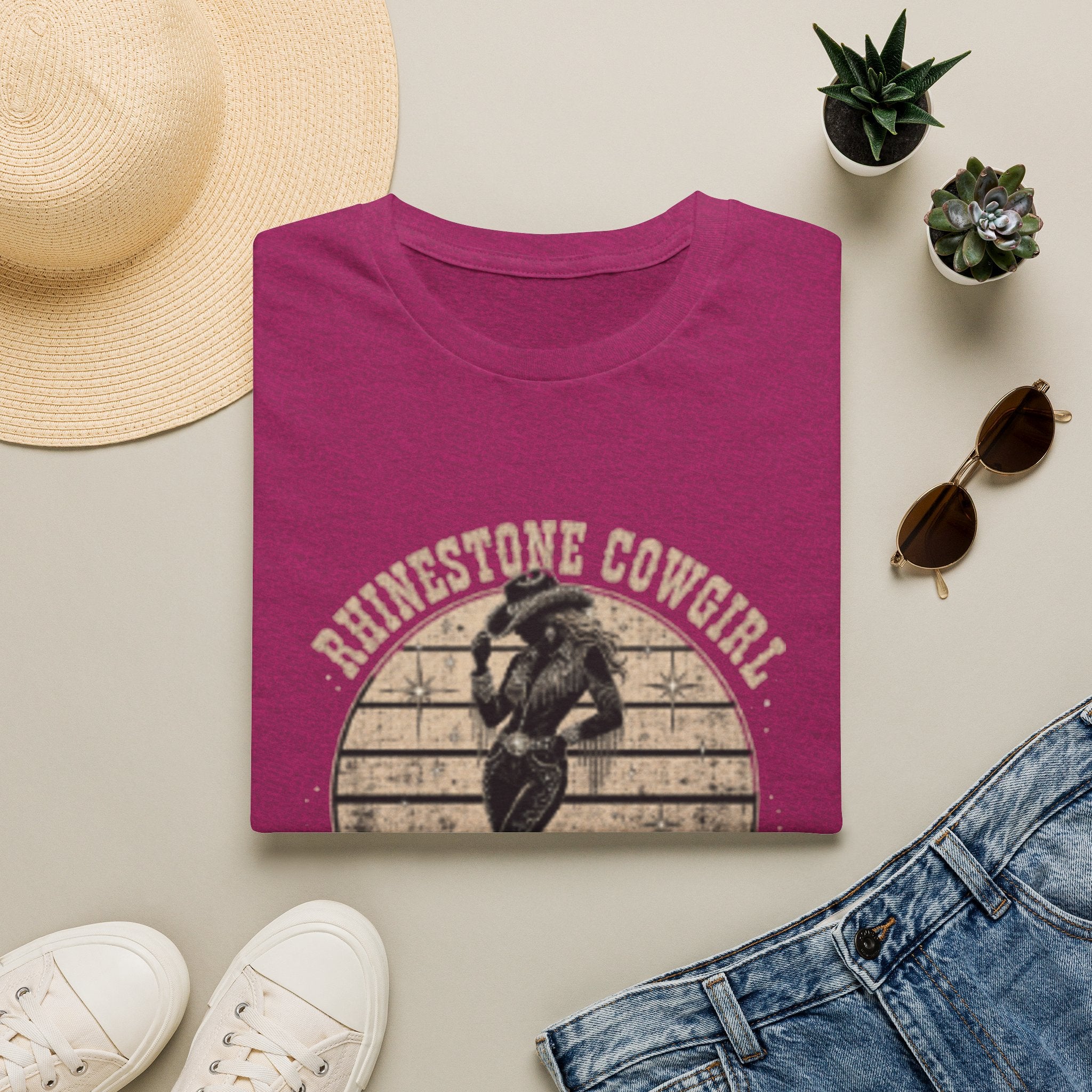 Rhinestone Cowgirl T-Shirt — Vintage Western Sparkle Tee