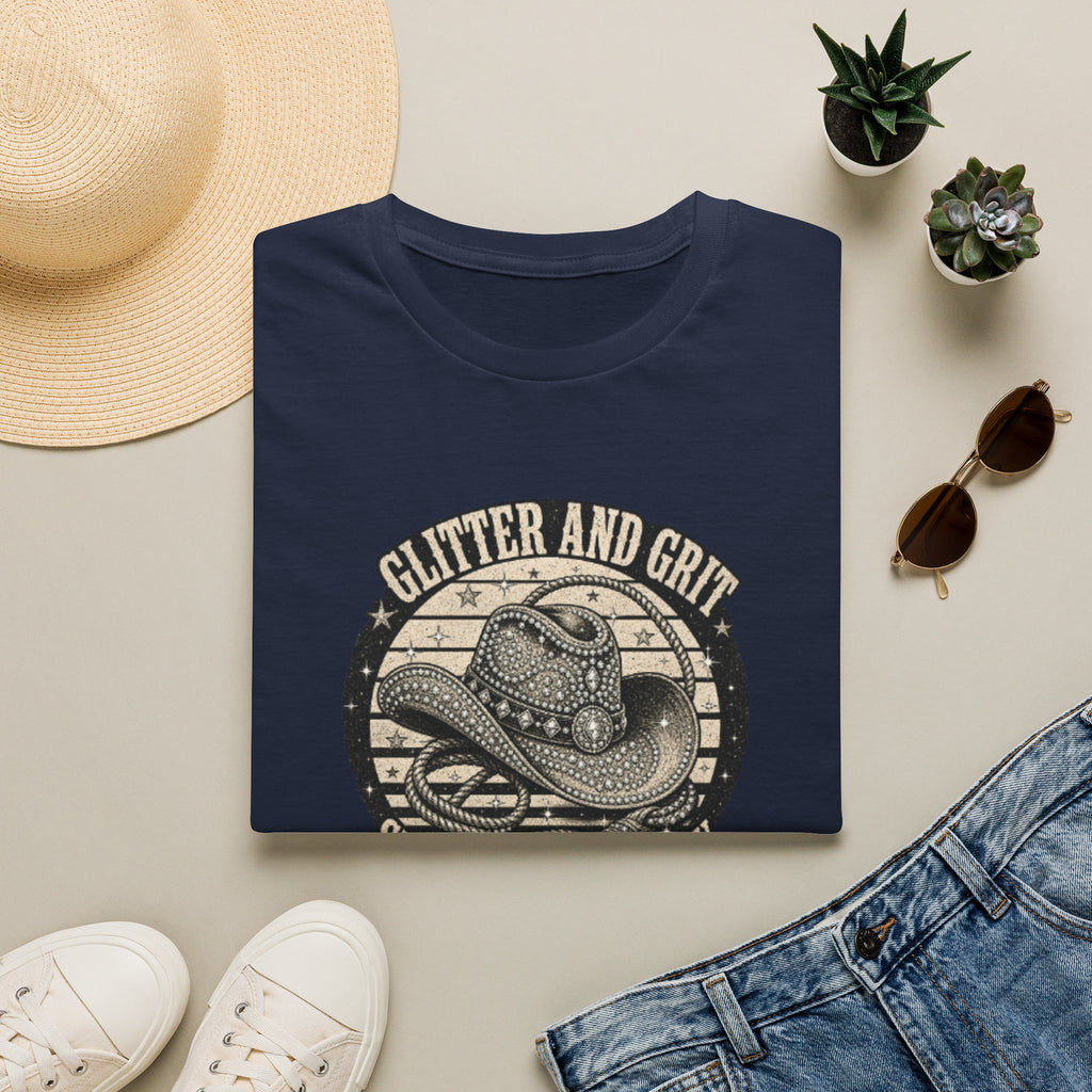 Glitter and Grit Cowboy Hat T-Shirt — She Shines Anyway Graphic Tee