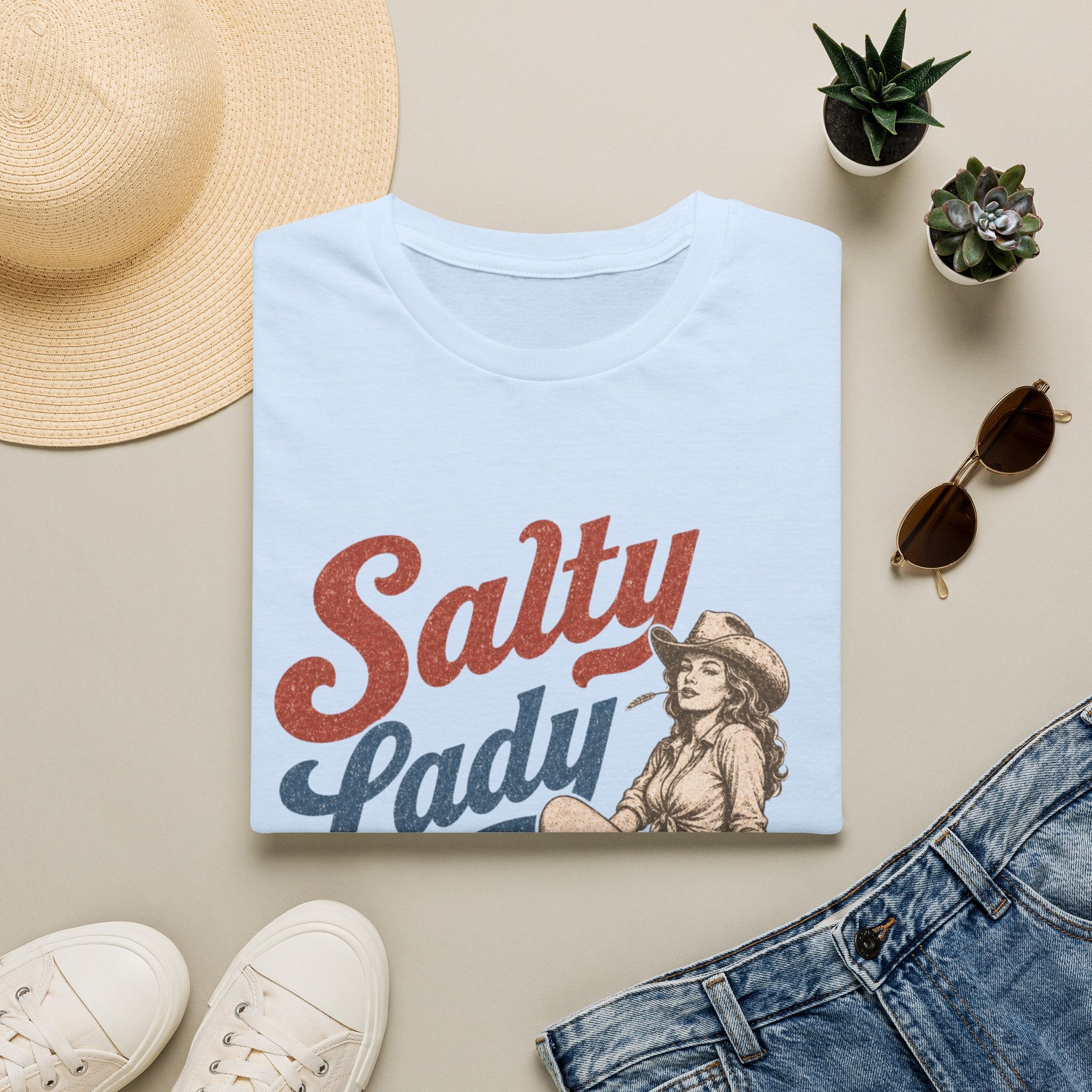 Salty Lady T-Shirt — Vintage Cowgirl Retro Graphic Tee