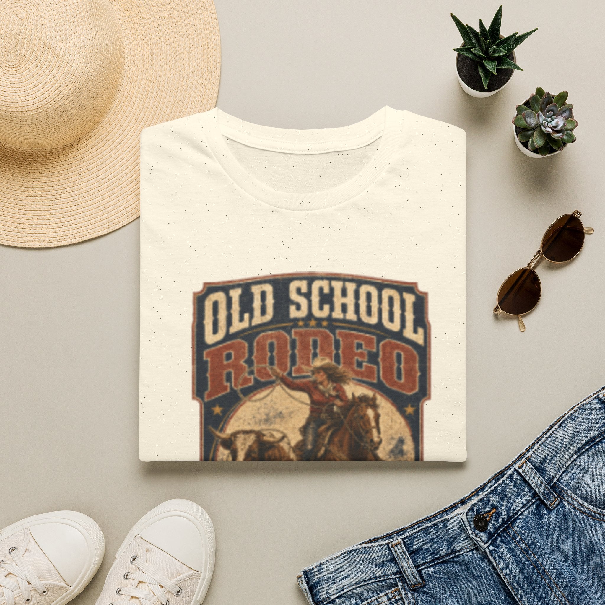 Old School Rodeo T‑Shirt — Vintage Cowboy Bull Riding Graphic