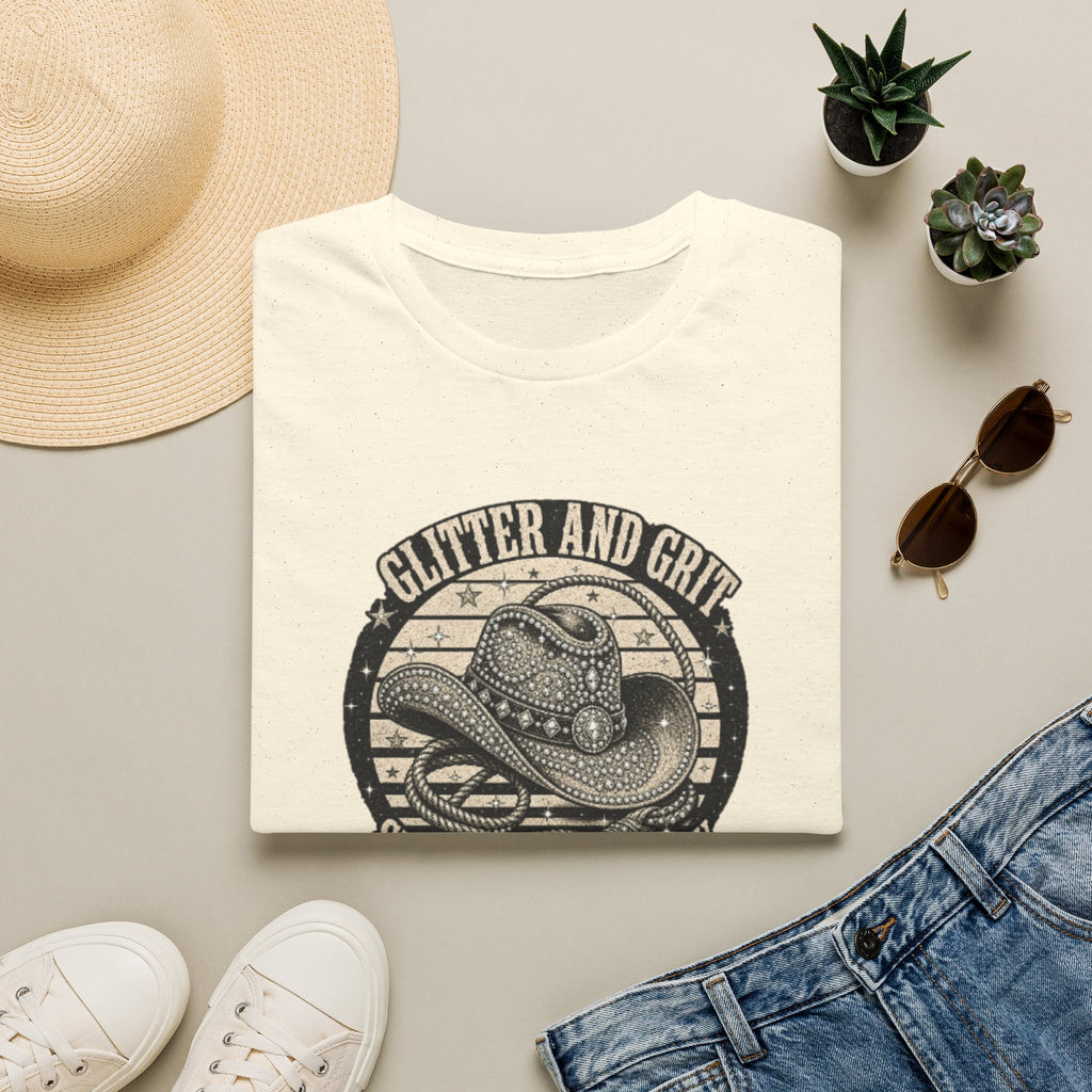 Glitter and Grit Cowboy Hat T-Shirt — She Shines Anyway Graphic Tee