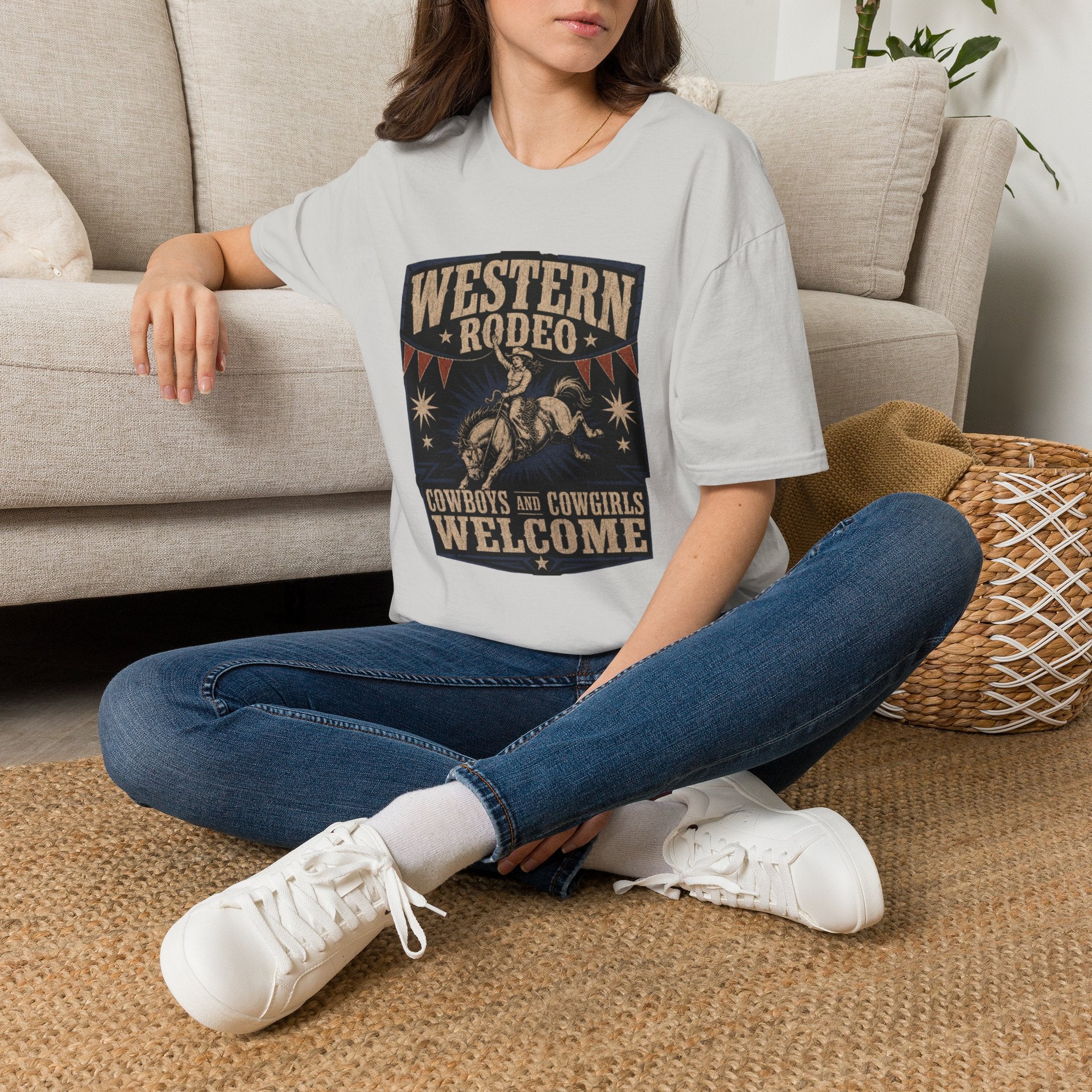 Western Rodeo T-Shirt — Cowboys & Cowgirls Welcome Vintage Graphic
