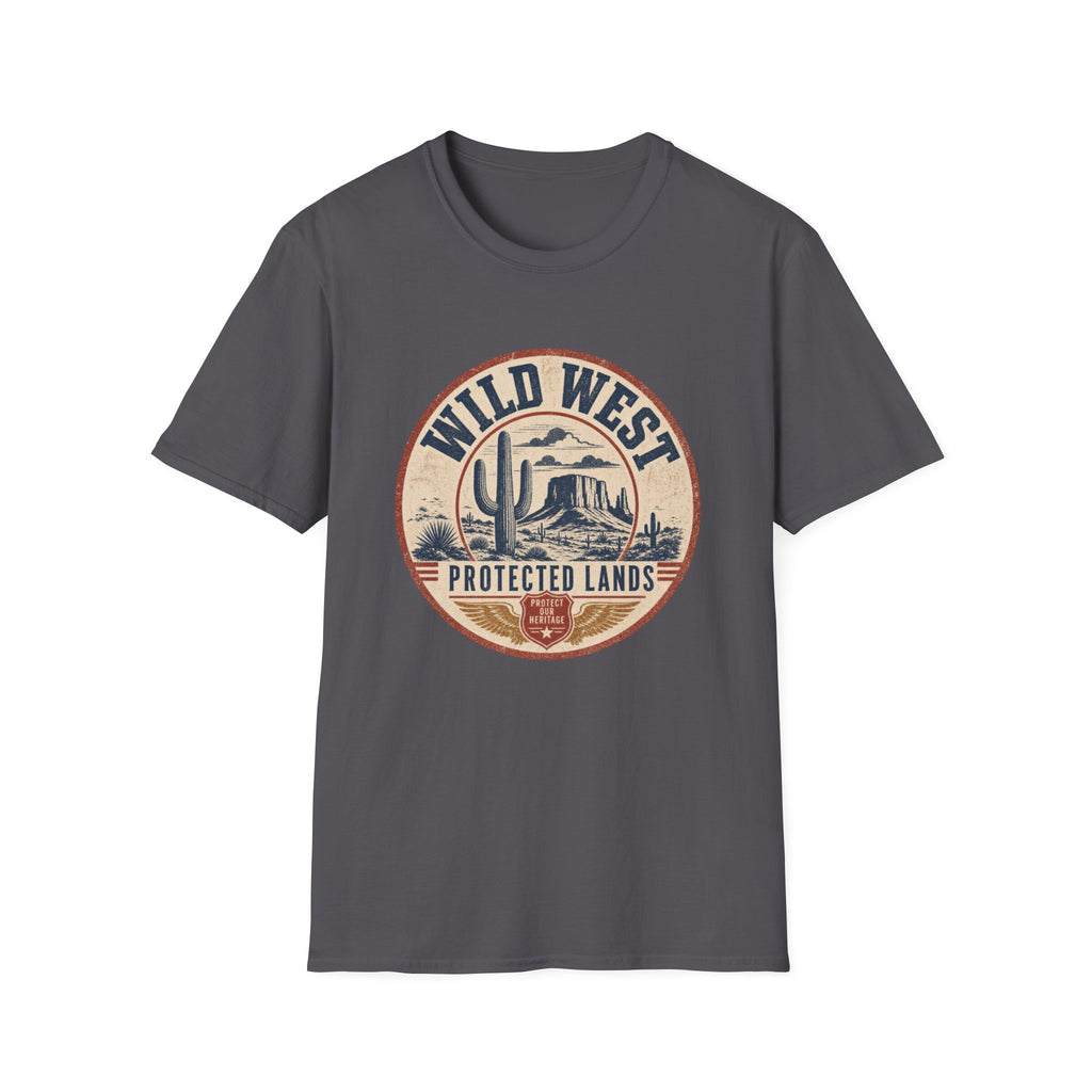 Wild West Vintage T-Shirt — "Wild West Protected Lands" Desert Cactus Graphic