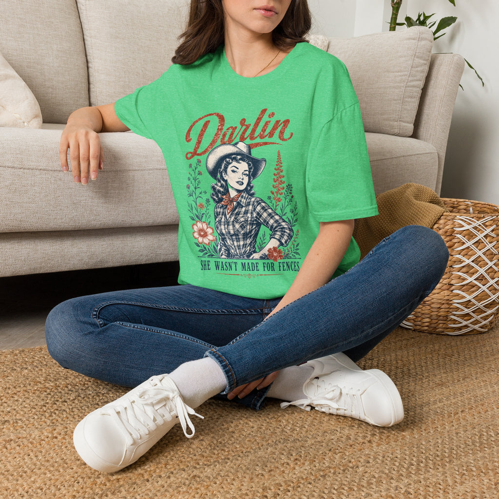 Darlin' Cowgirl T‑Shirt — Retro Western Graphic Tee ('Darlin' text)