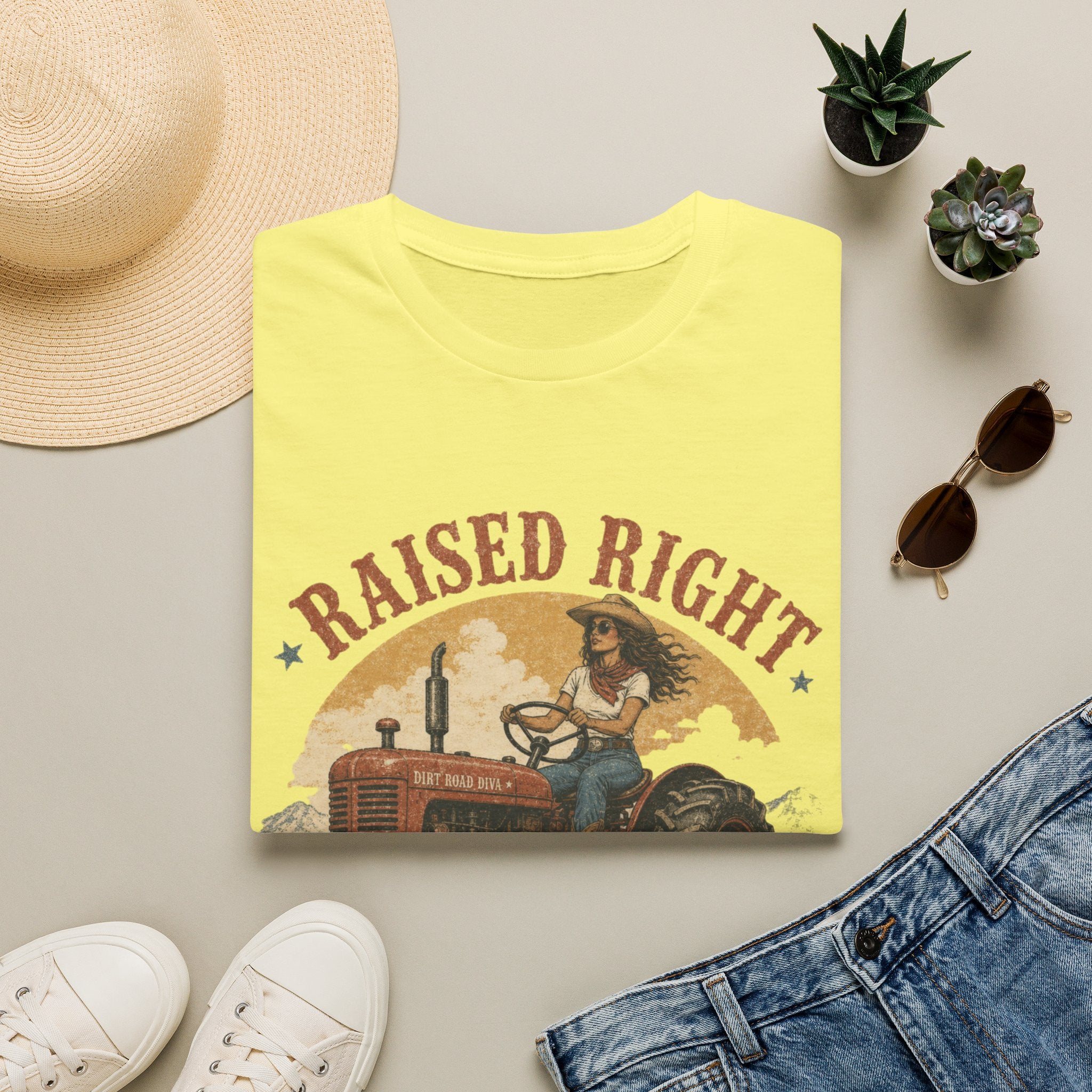 Raised Right Raised Wild Tractor T-Shirt — Vintage Country Farm Graphic Tee
