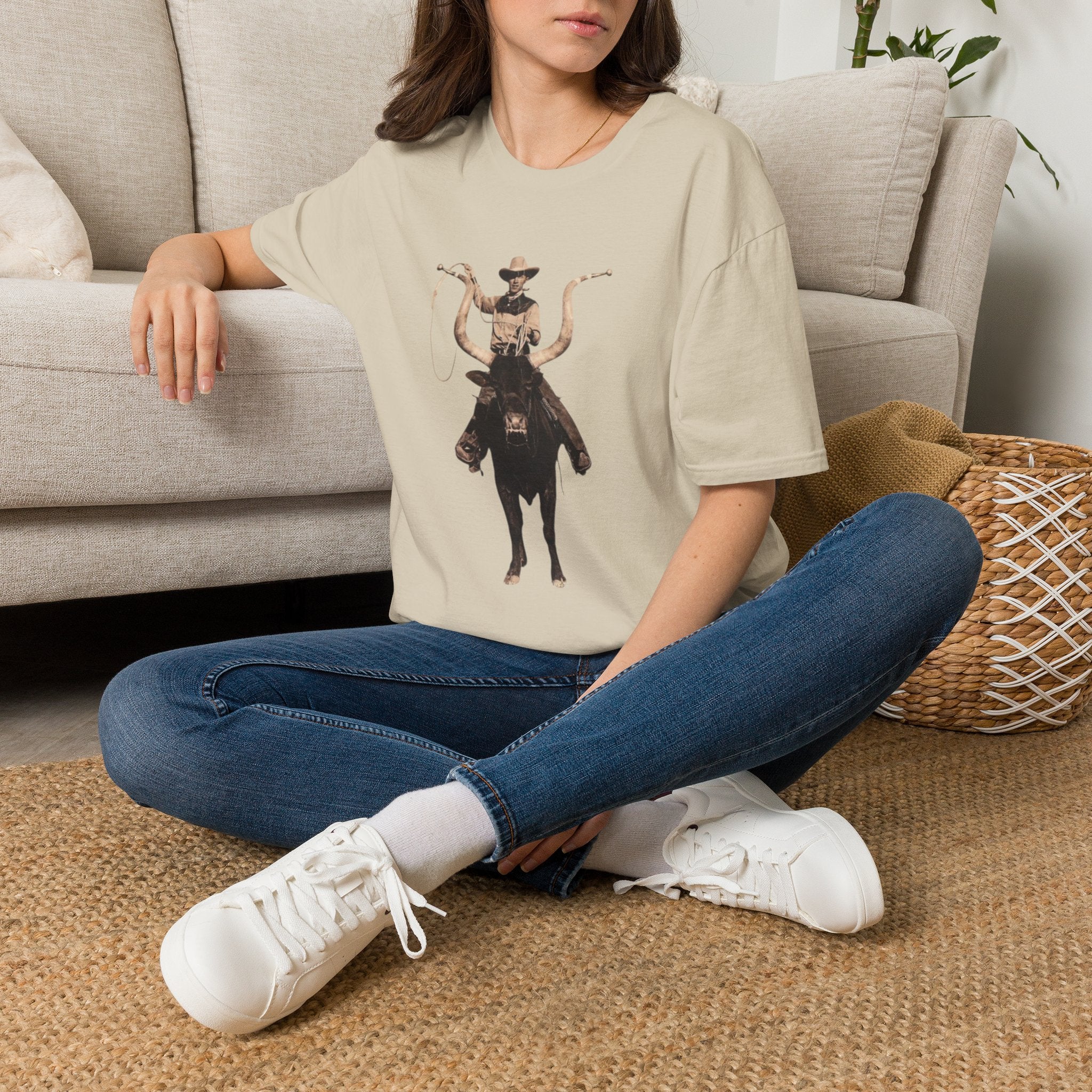 Cowboy Bull Rider T‑Shirt — Vintage Western Rodeo Graphic