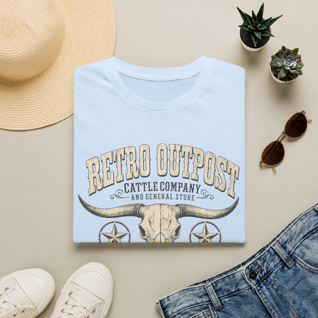 Retro Outpost T-Shirt — Vintage Cattle Company Skull Design