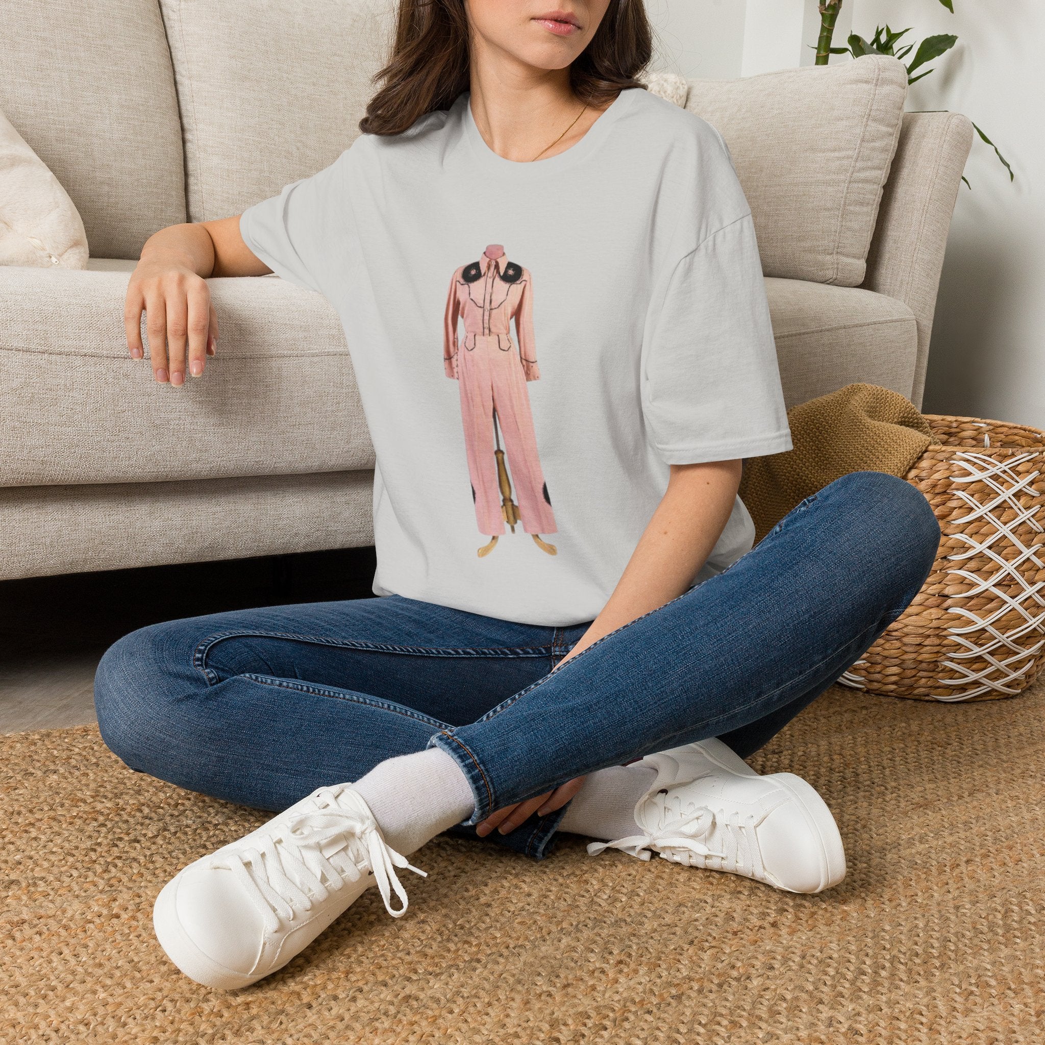Retro Pink Western Jumpsuit Tee