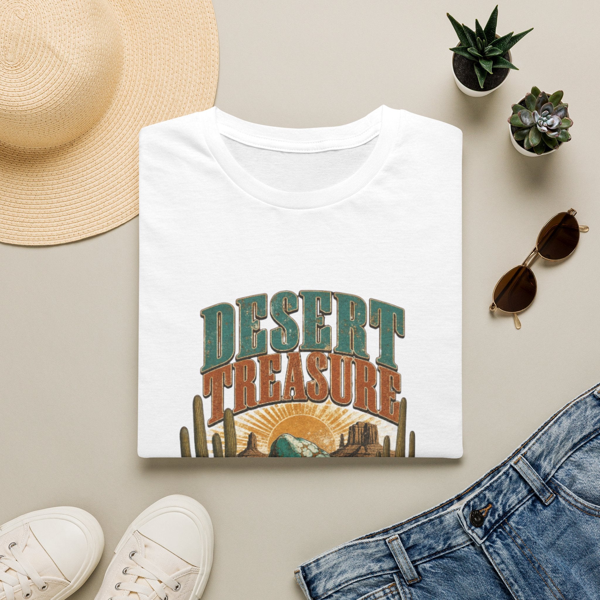 Desert Treasure T-Shirt — Southwestern Cactus & Turquoise Graphic
