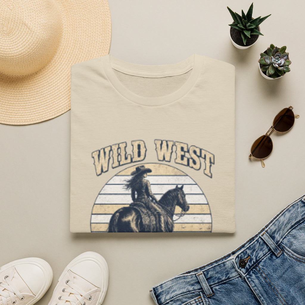 Wild West T-Shirt — Vintage Cowboy 'She Rode' Graphic