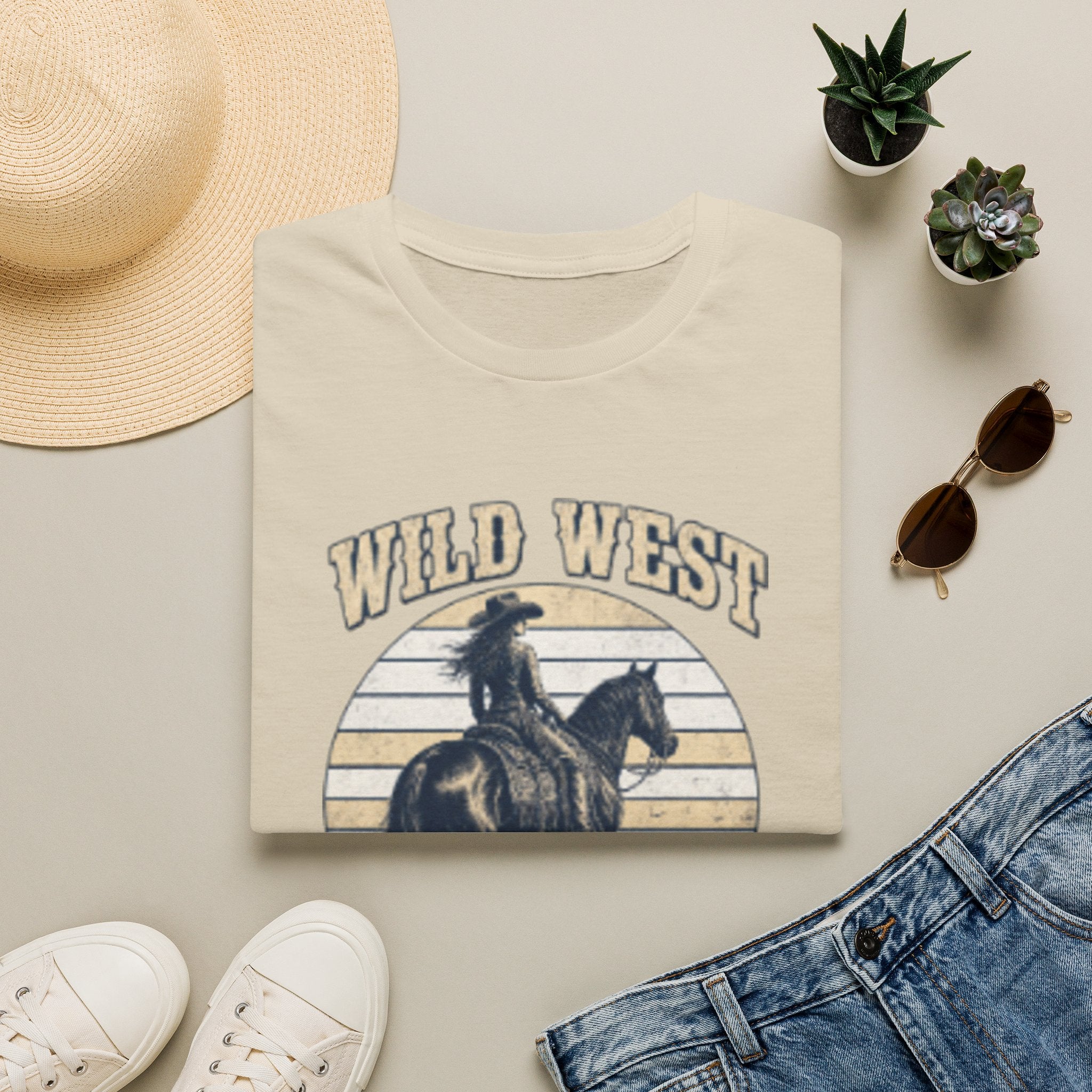 Wild West T-Shirt — Vintage Cowboy 'She Rode' Graphic