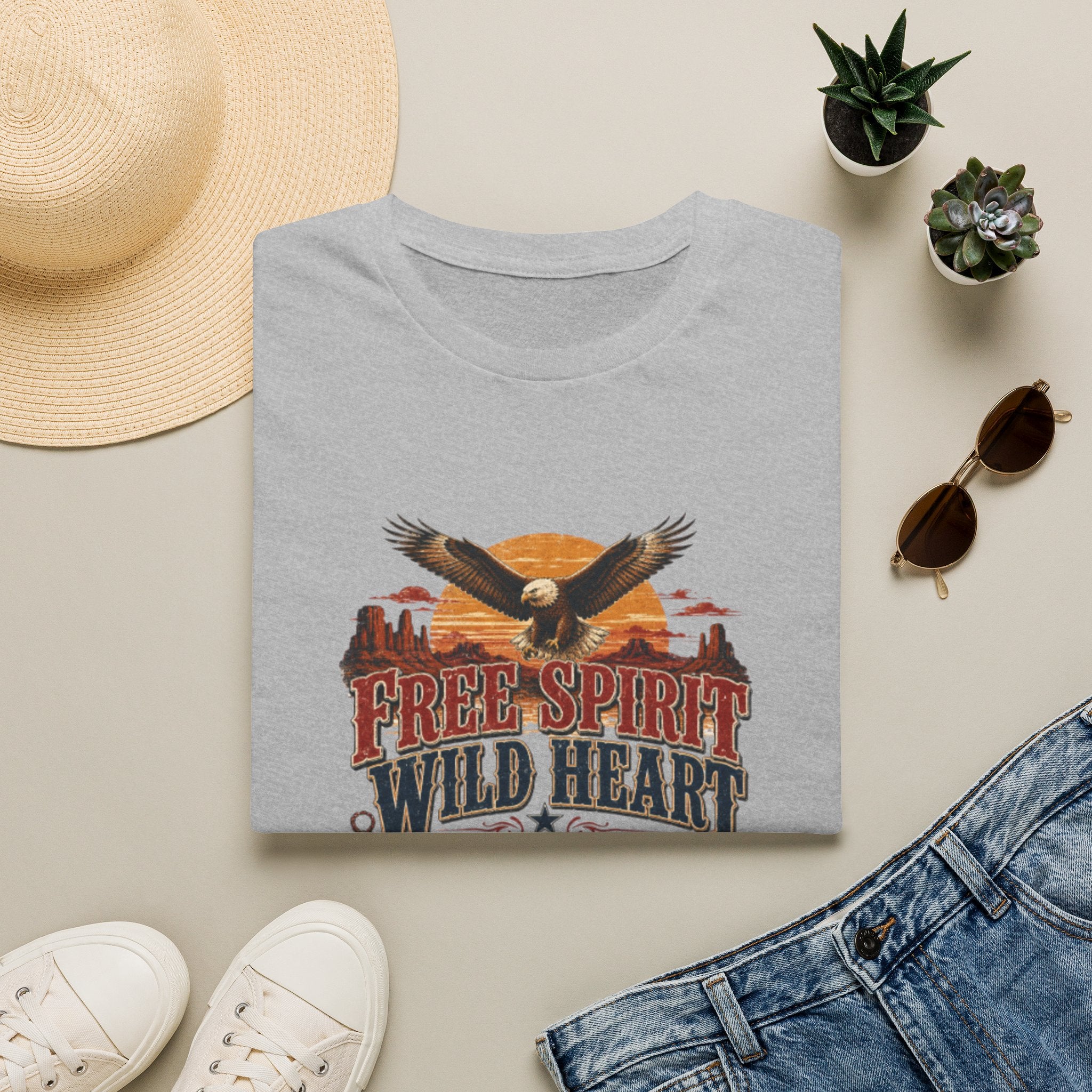 T-Shirt — Free Spirit Wild Heart Eagle Graphic (American Soul)