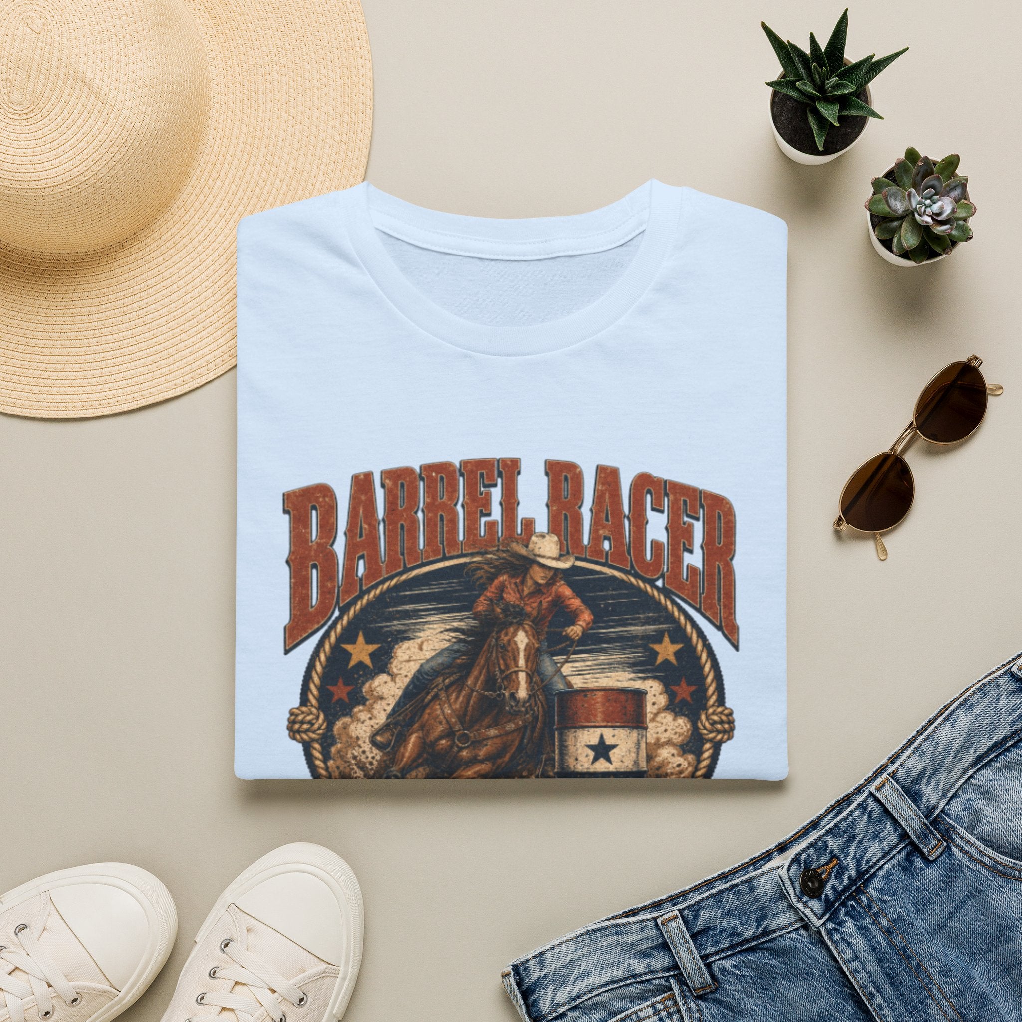 Barrel Racer T-Shirt — Vintage 'Born to Ride' Rodeo Graphic Tee