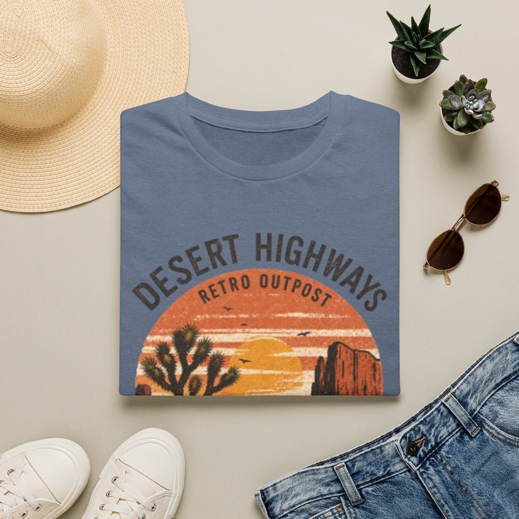 Desert Highways T‑Shirt — Retro Outpost Sunset Graphic Tee
