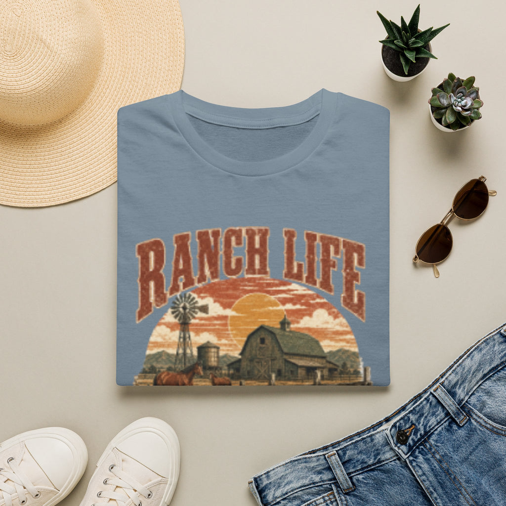 Ranch Life T-Shirt — 'Born This Way' Vintage Farm Sunset Tee