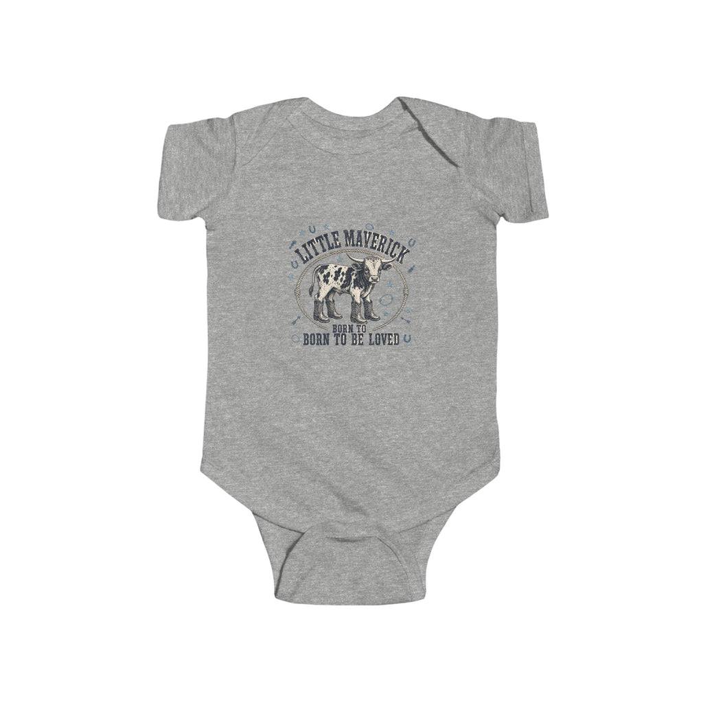 Baby Bodysuit – 'Little Maverick Born to Be Loved' Vintage Cowboy Onesie