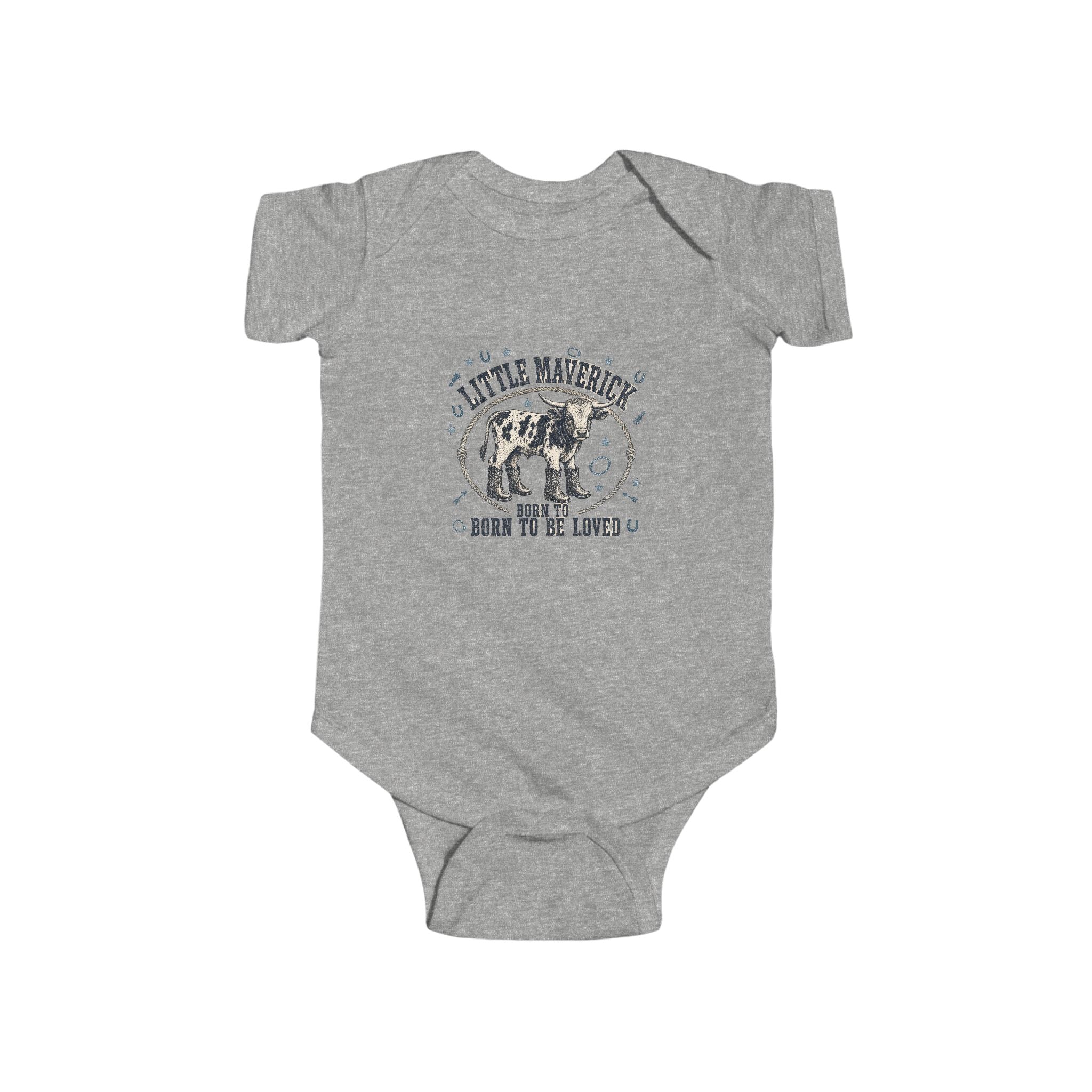 Baby Bodysuit – 'Little Maverick Born to Be Loved' Vintage Cowboy Onesie