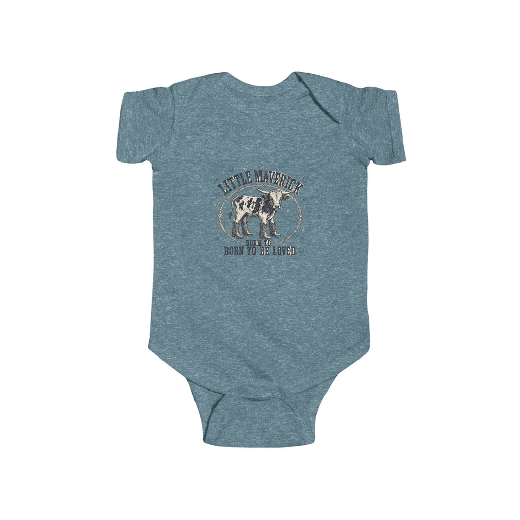 Baby Bodysuit – 'Little Maverick Born to Be Loved' Vintage Cowboy Onesie