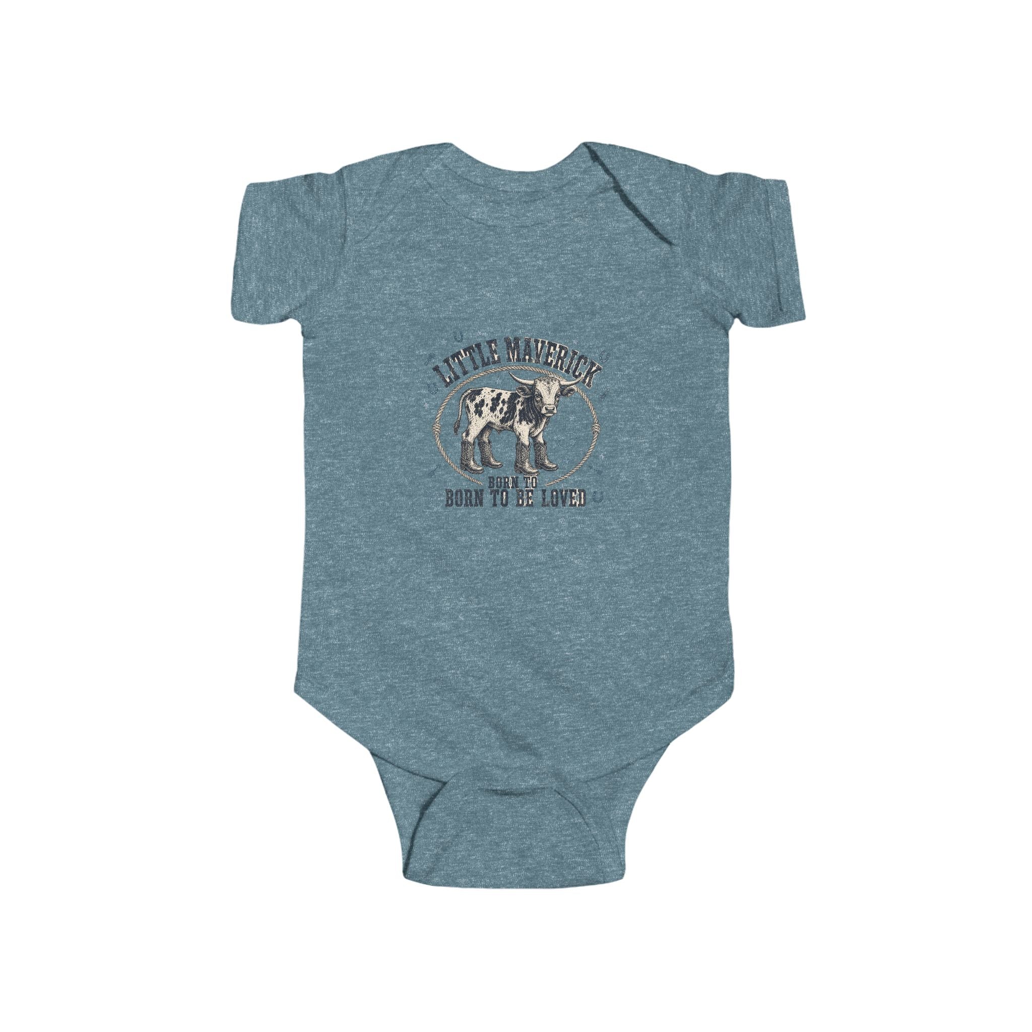 Baby Bodysuit – 'Little Maverick Born to Be Loved' Vintage Cowboy Onesie