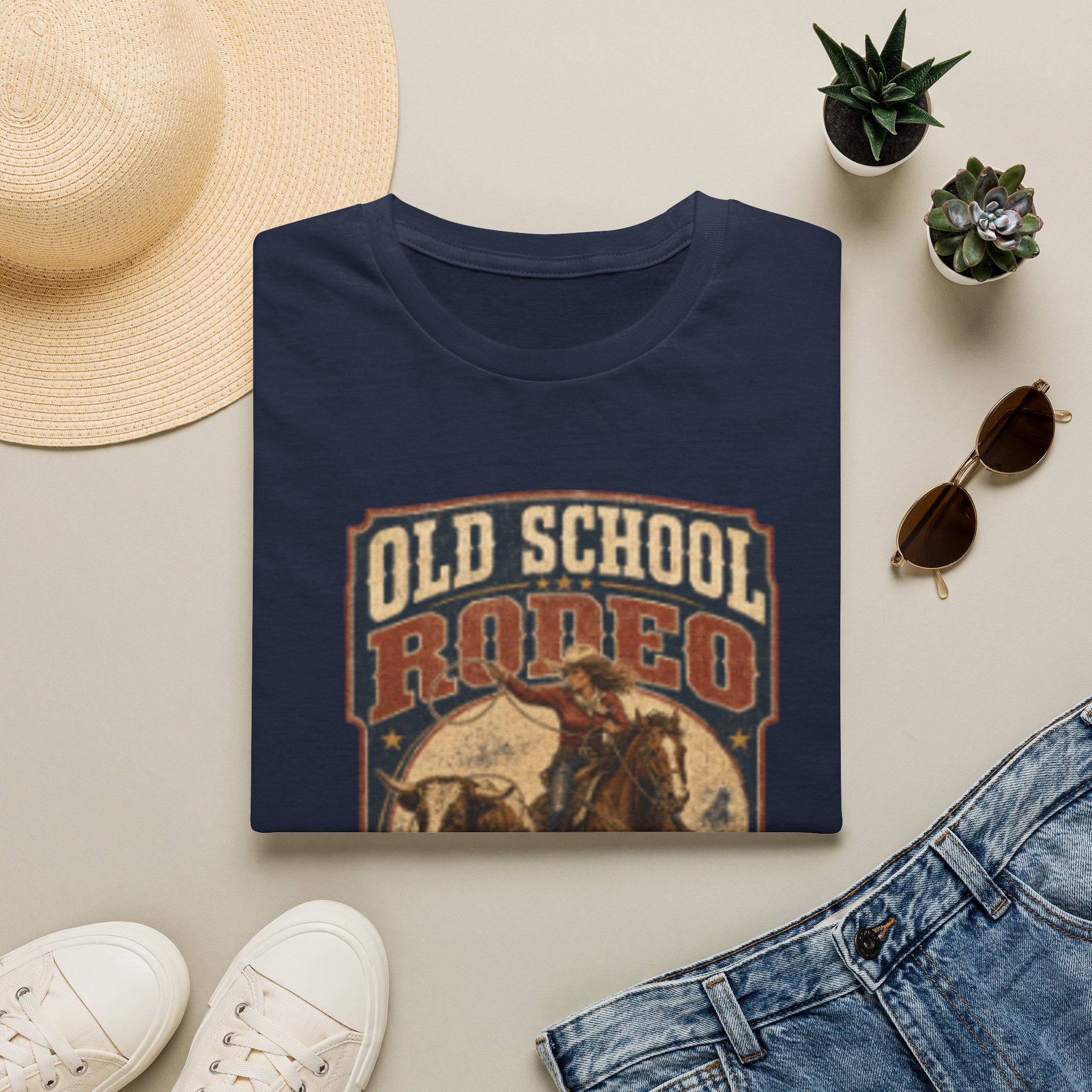 Old School Rodeo T‑Shirt — Vintage Cowboy Bull Riding Graphic