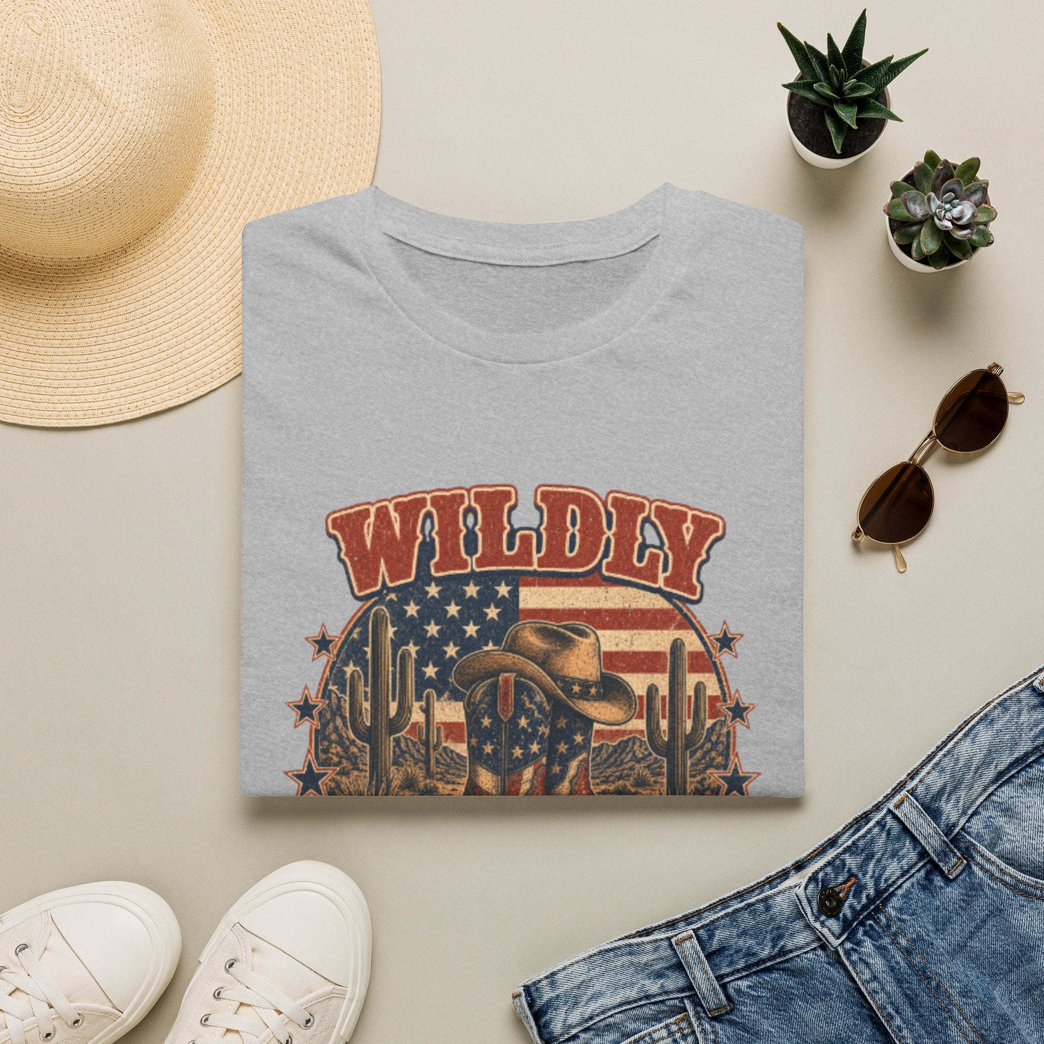Wildly American T-Shirt — Vintage Cowboy Flag Graphic