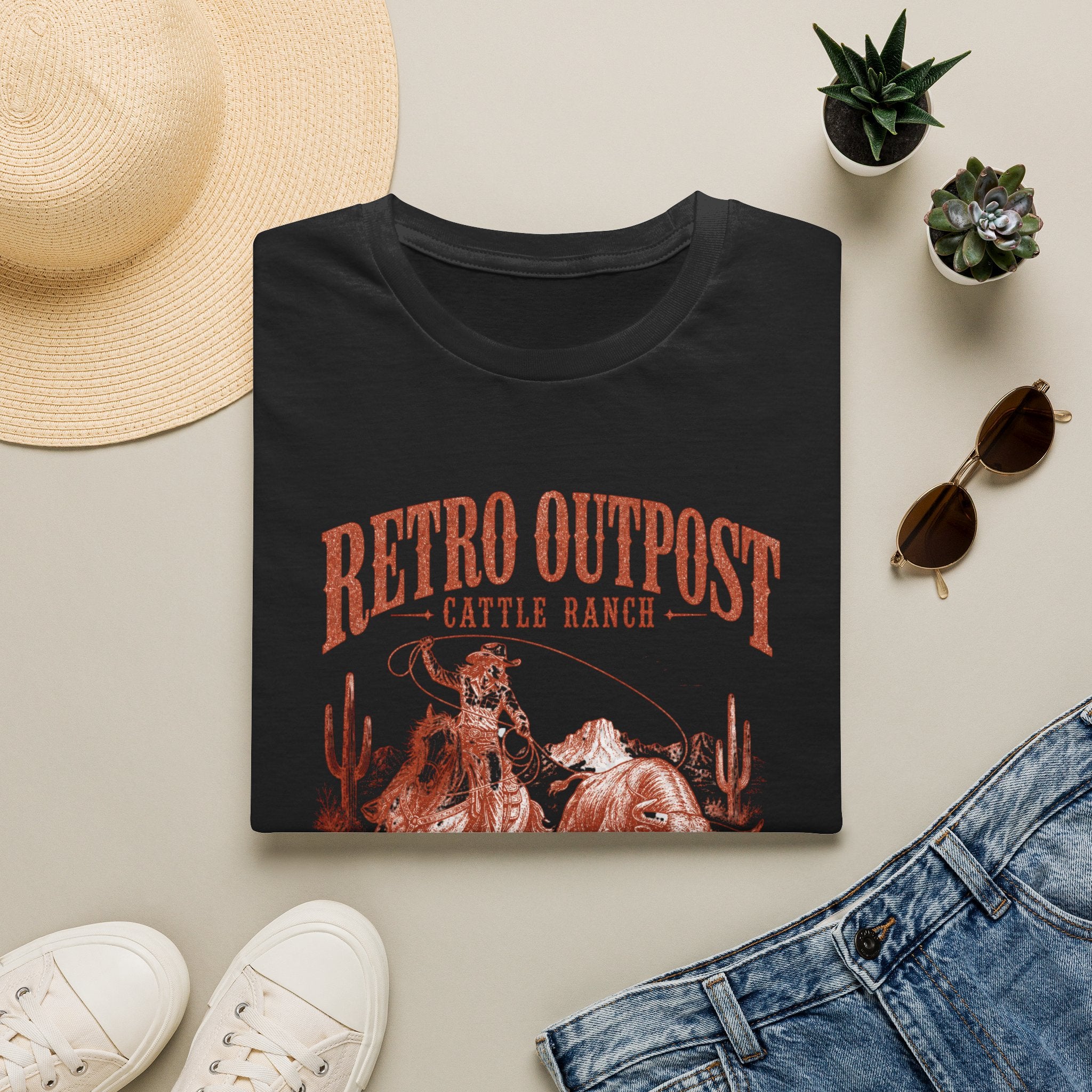Retro Outpost Cattle Ranch T-Shirt — Vintage Western Cowboy Graphic Tee