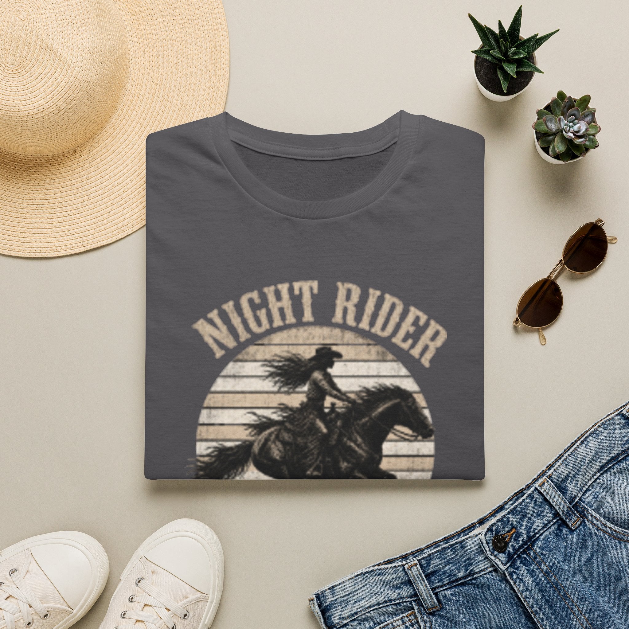 Night Rider Western Horse T-Shirt — Vintage Cowboy Equestrian Tee
