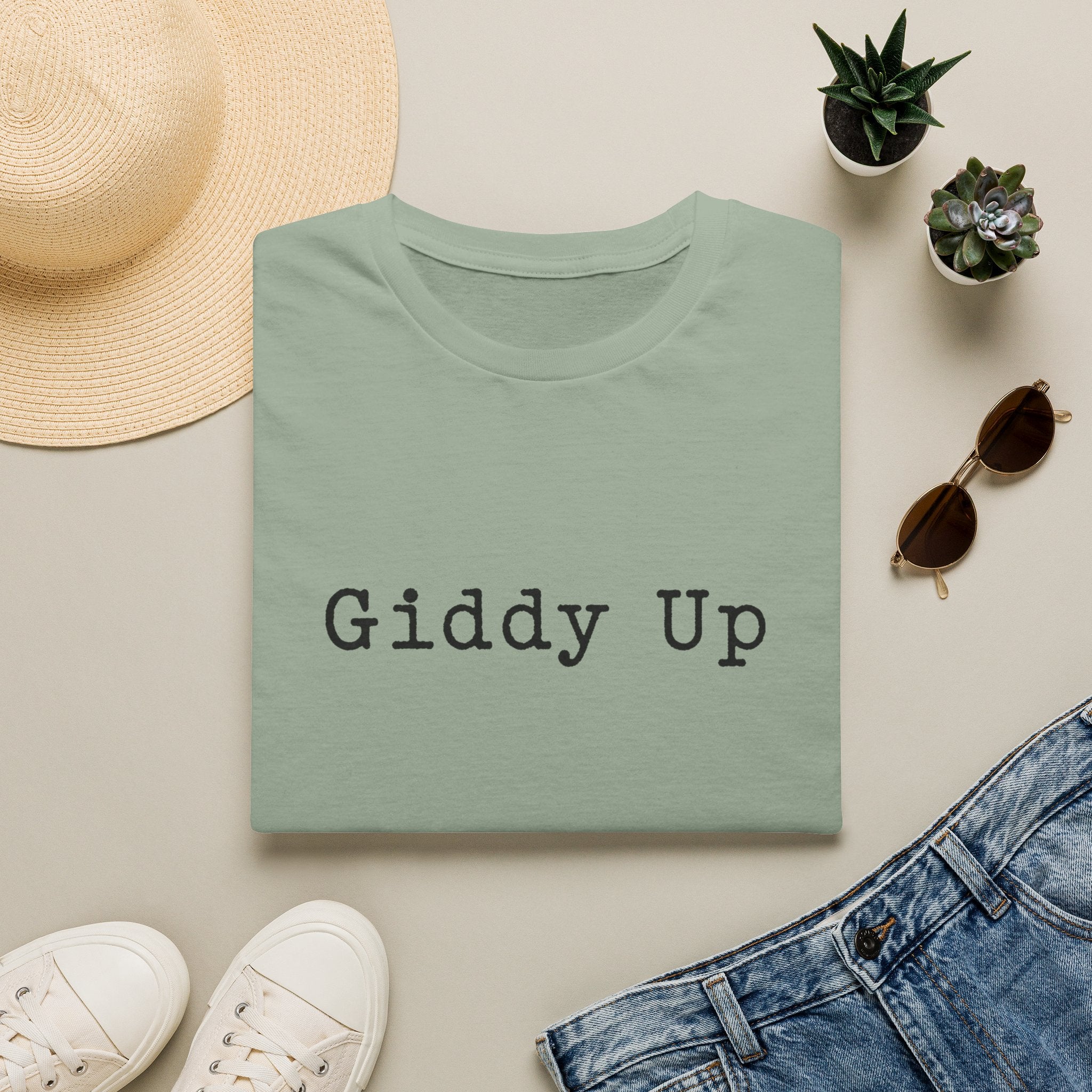 Giddy Up Graphic Tee — Western Phrase Casual T-Shirt